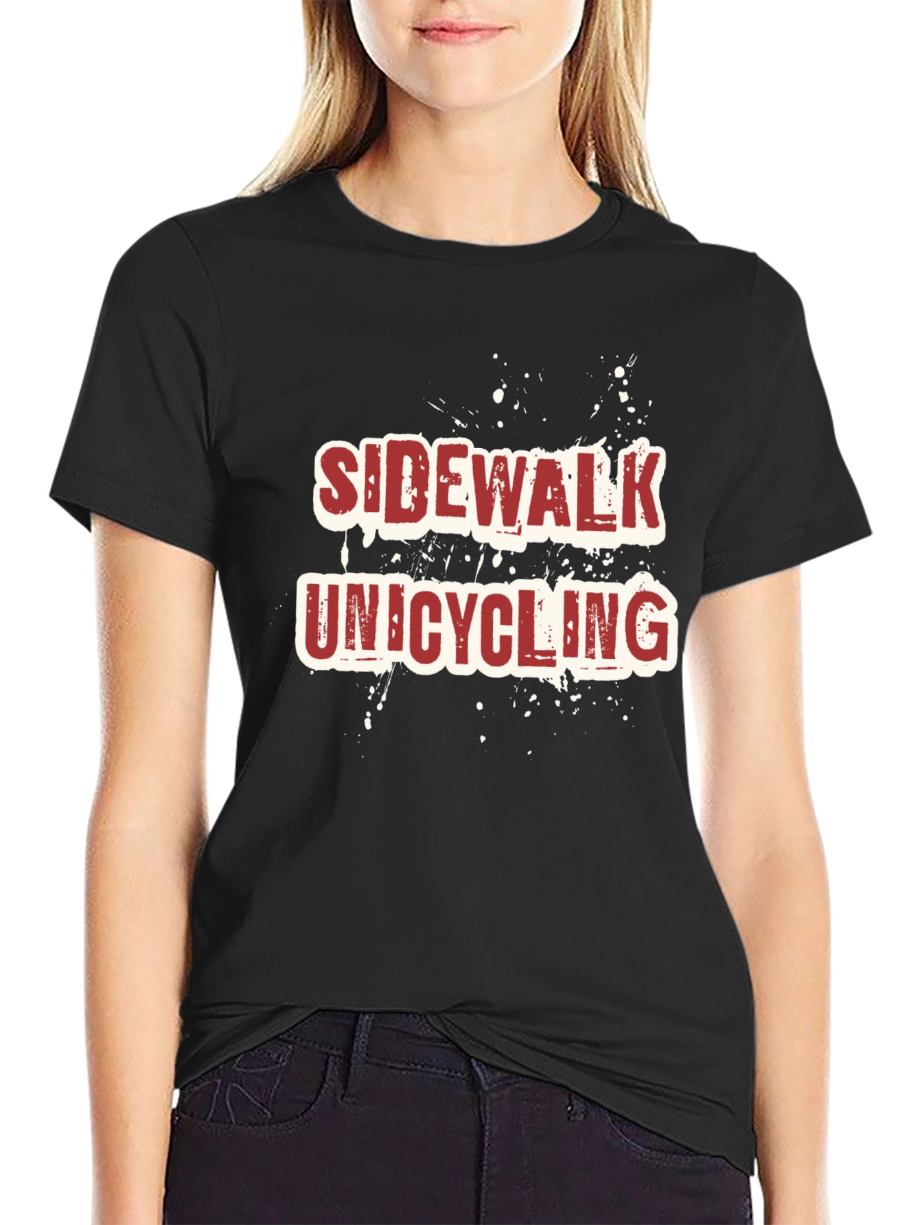 Sidewalk Unicycling Black Tee