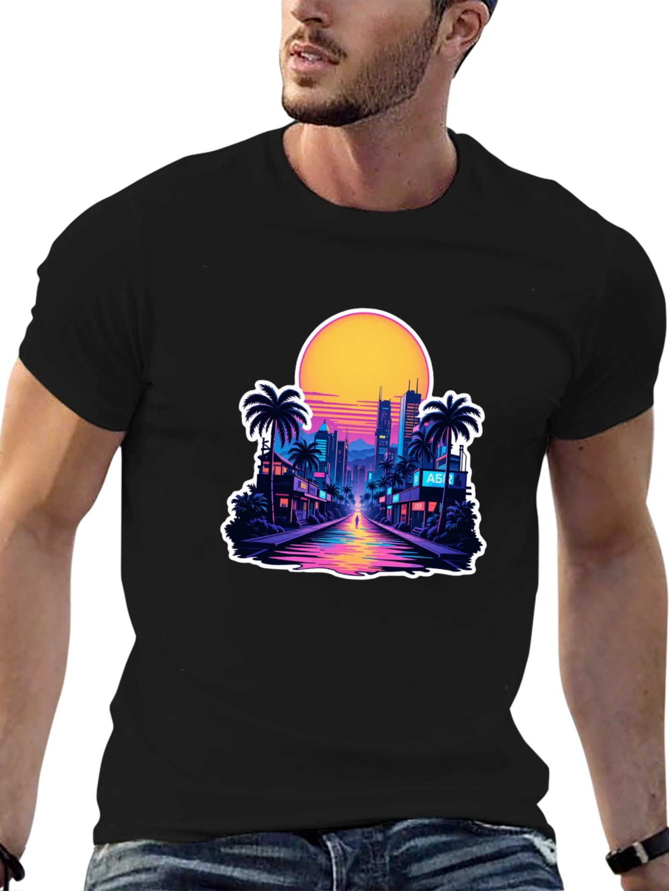 Retro Wave Cityscape T-Shirt