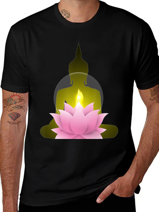 Buddha Lotus Graphic Tee - Spiritual Comfort