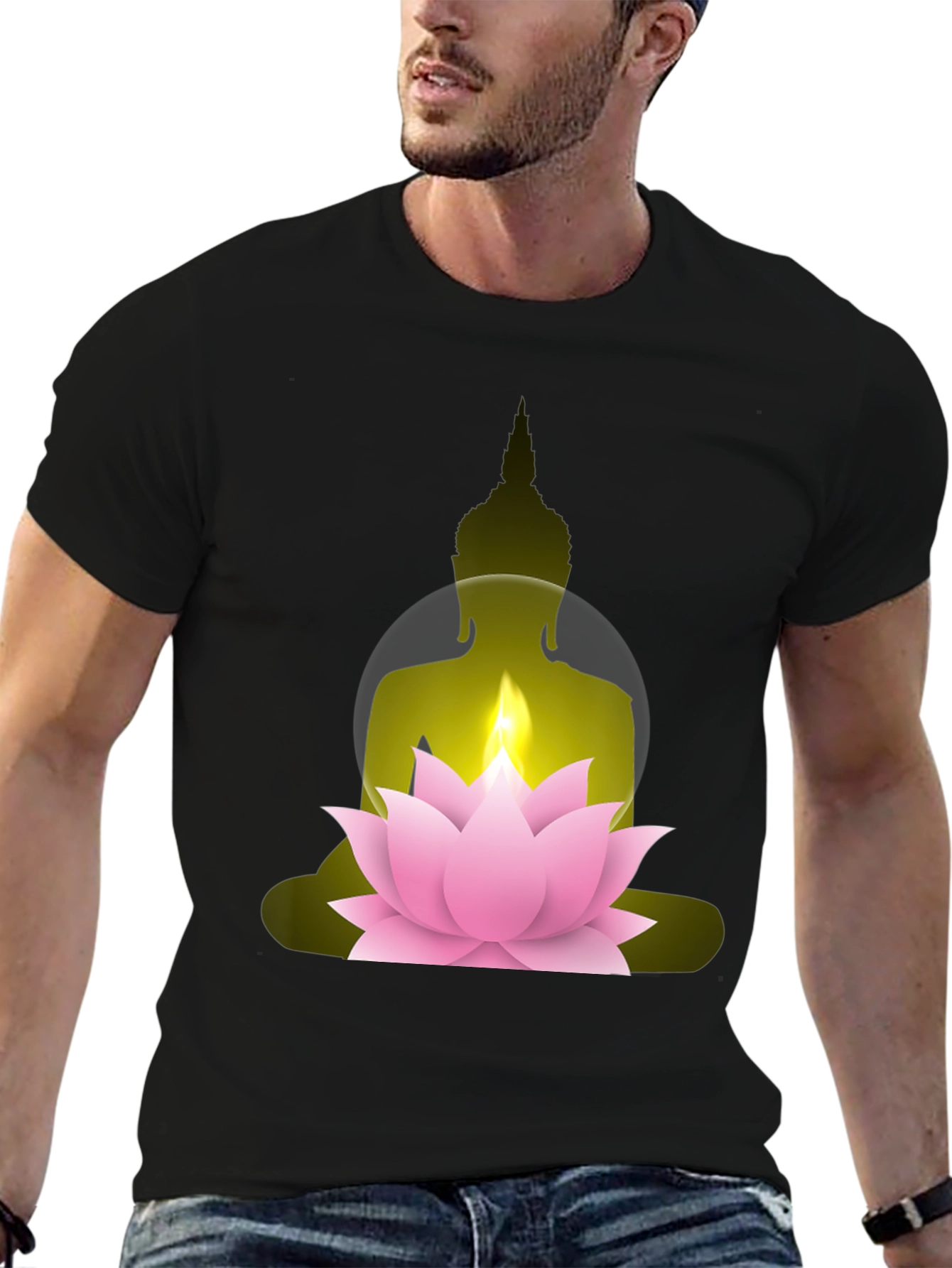 Buddha Lotus Graphic Tee - Spiritual Comfort