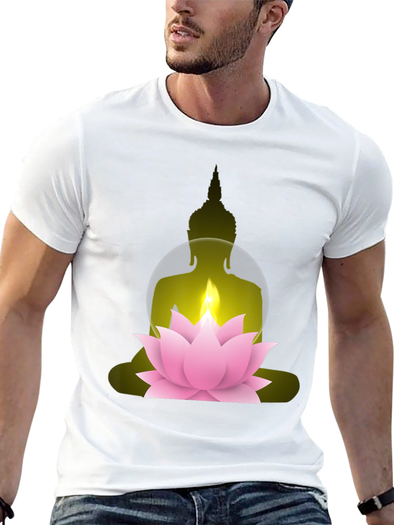 Buddha Lotus Graphic Tee - Spiritual Comfort