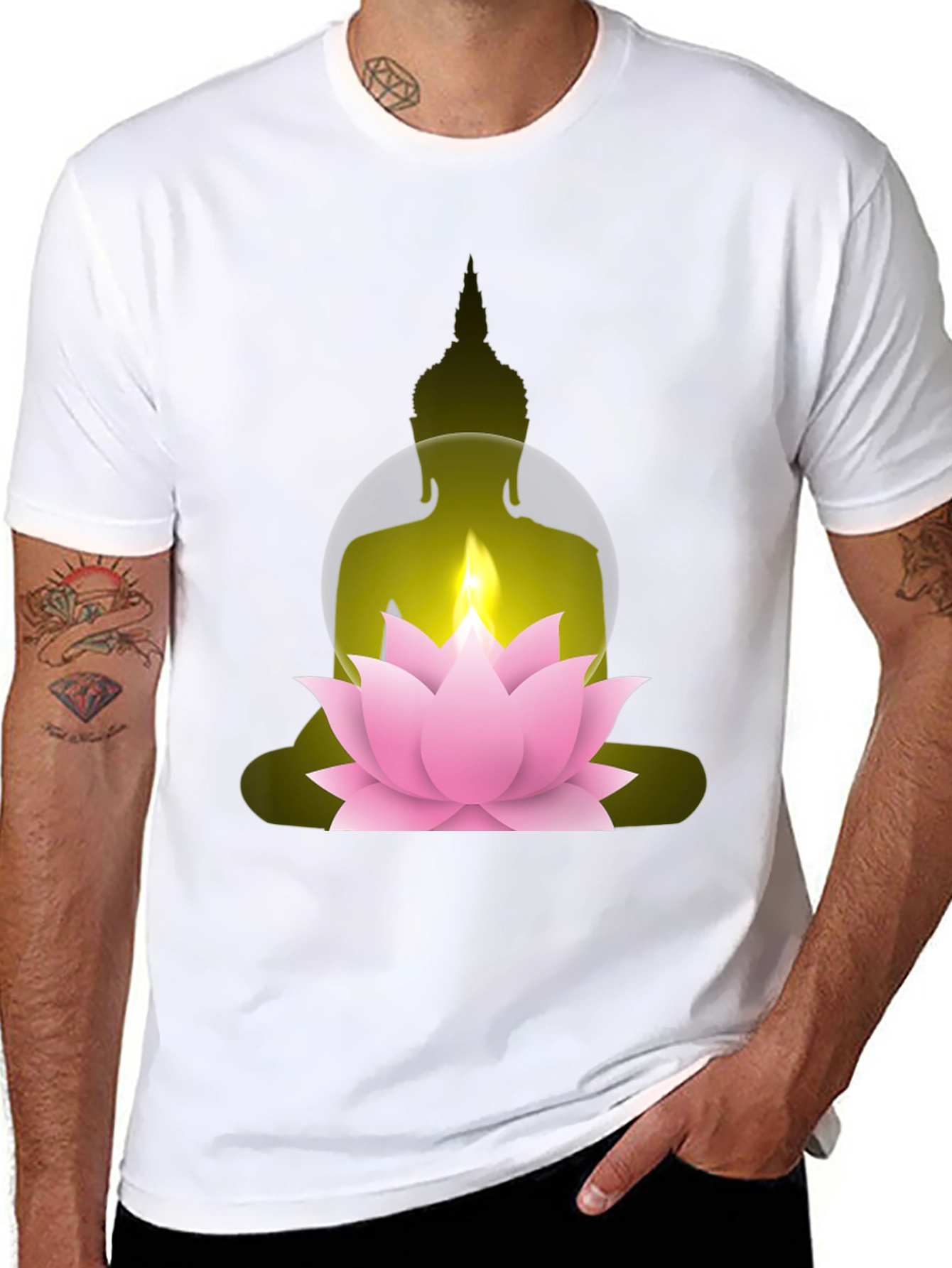 Buddha Lotus Graphic Tee - Spiritual Comfort