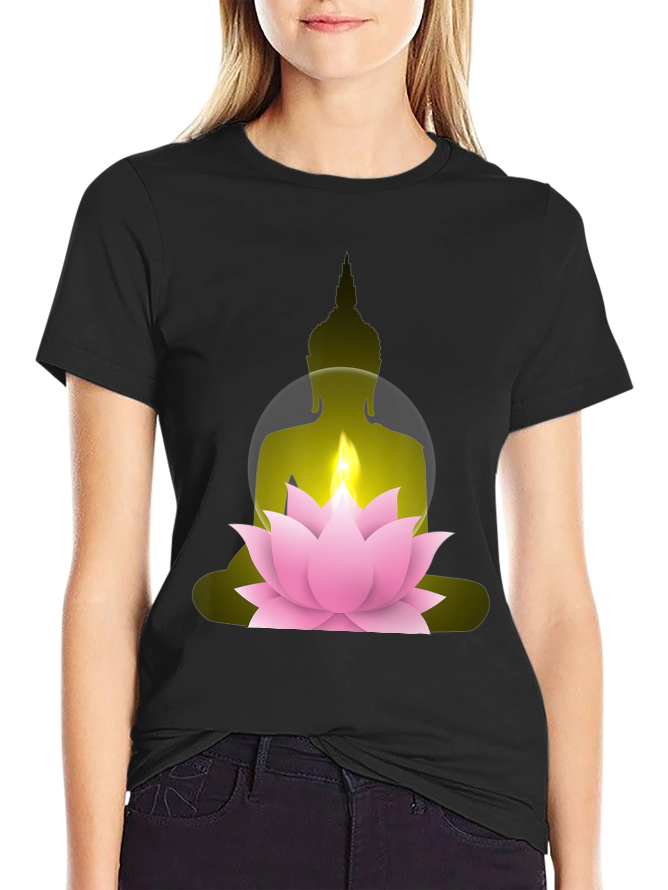 Buddha Lotus Graphic Tee - Spiritual Comfort
