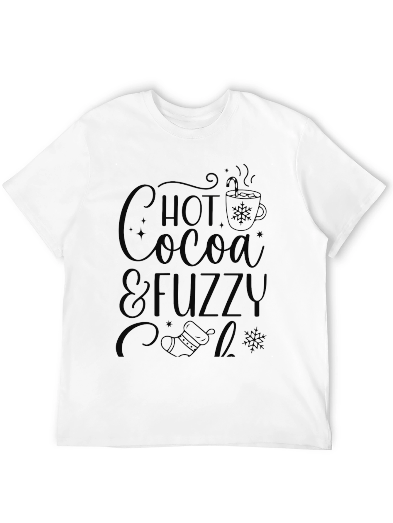 Hot Cocoa & Fuzzy Socks Black T-Shirt