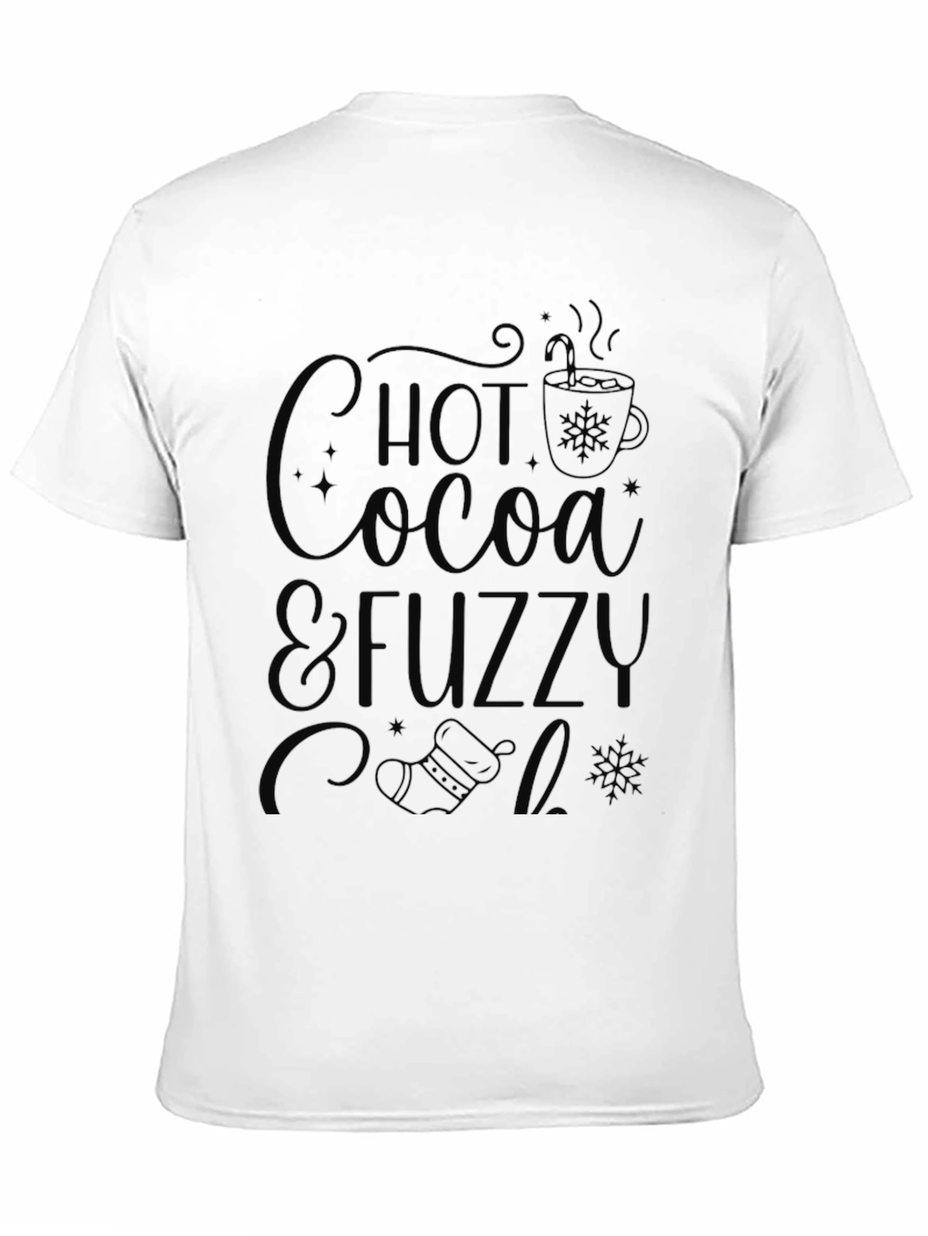 Hot Cocoa & Fuzzy Socks Black T-Shirt