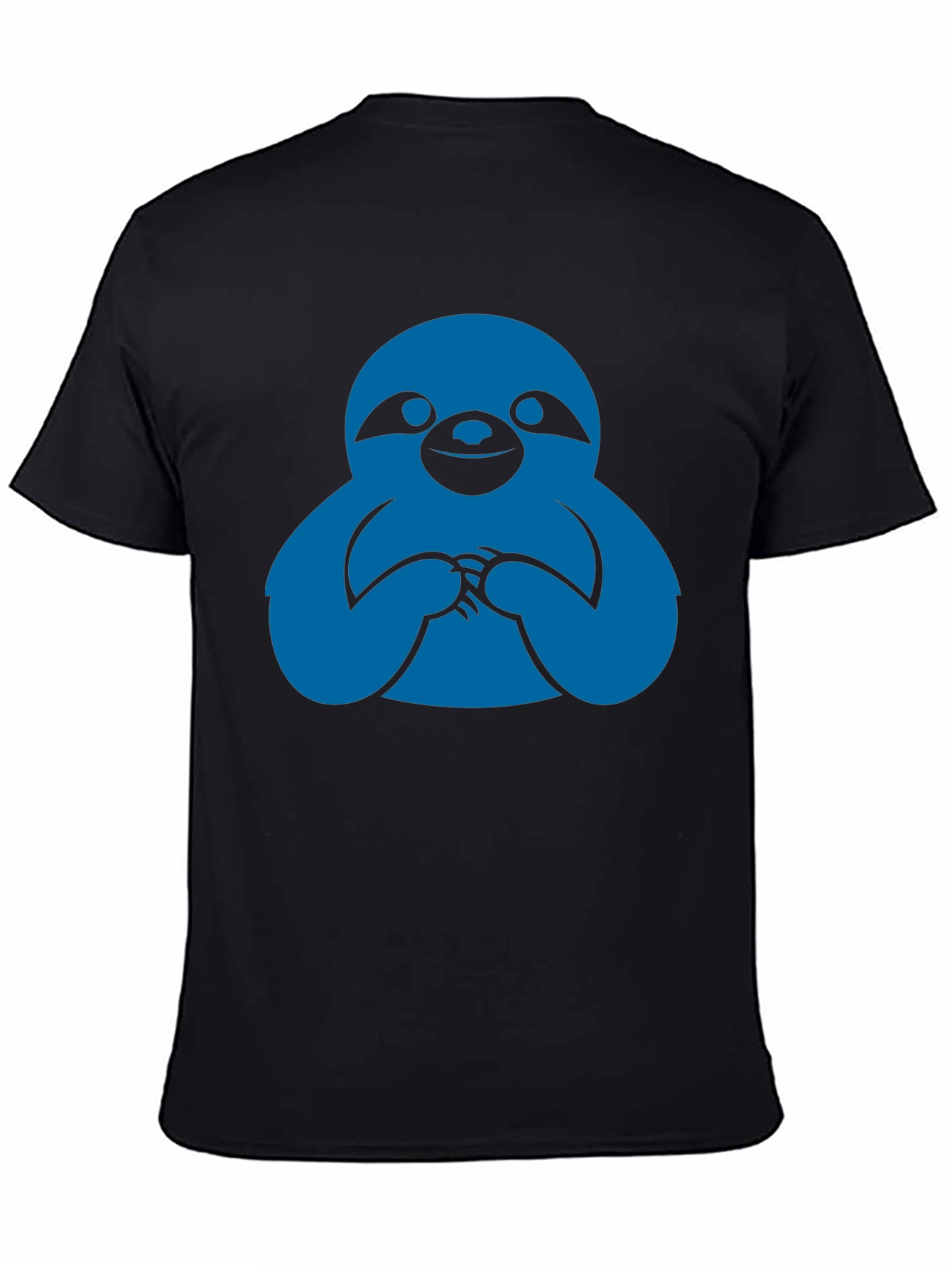 Sloth Graphic Tee - Black Crew Neck T-Shirt