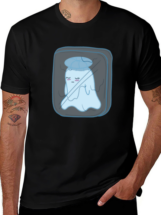 Cool Ghost Tee - Black Cotton Graphic T-Shirt