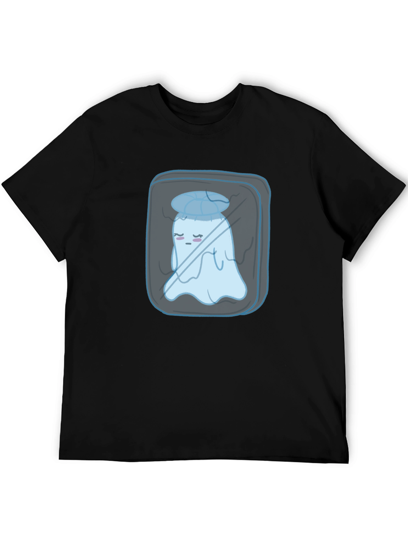 Cool Ghost Tee - Black Cotton Graphic T-Shirt