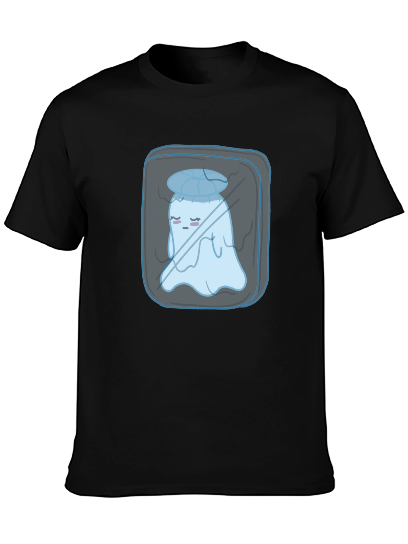 Cool Ghost Tee - Black Cotton Graphic T-Shirt