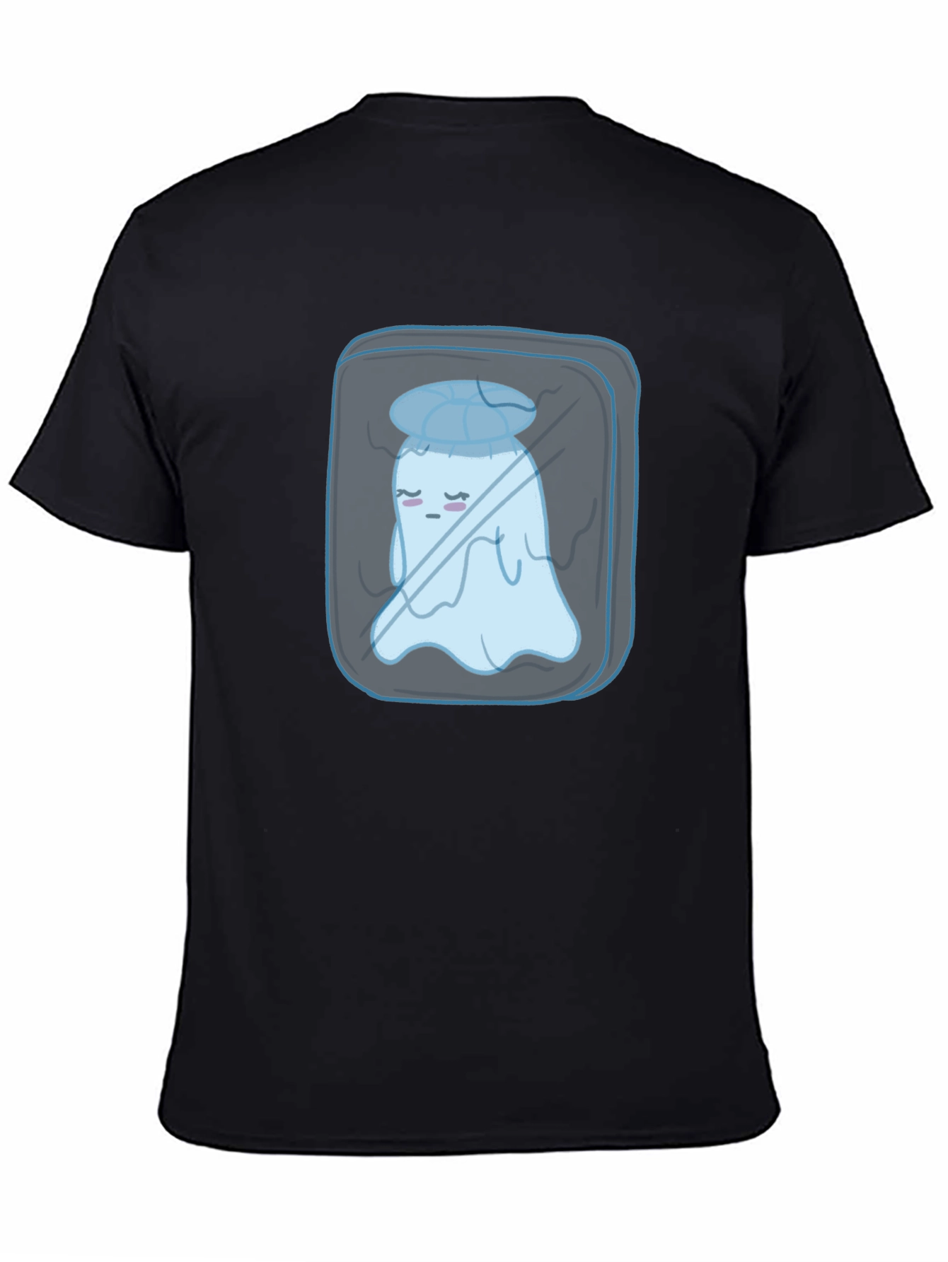 Cool Ghost Tee - Black Cotton Graphic T-Shirt