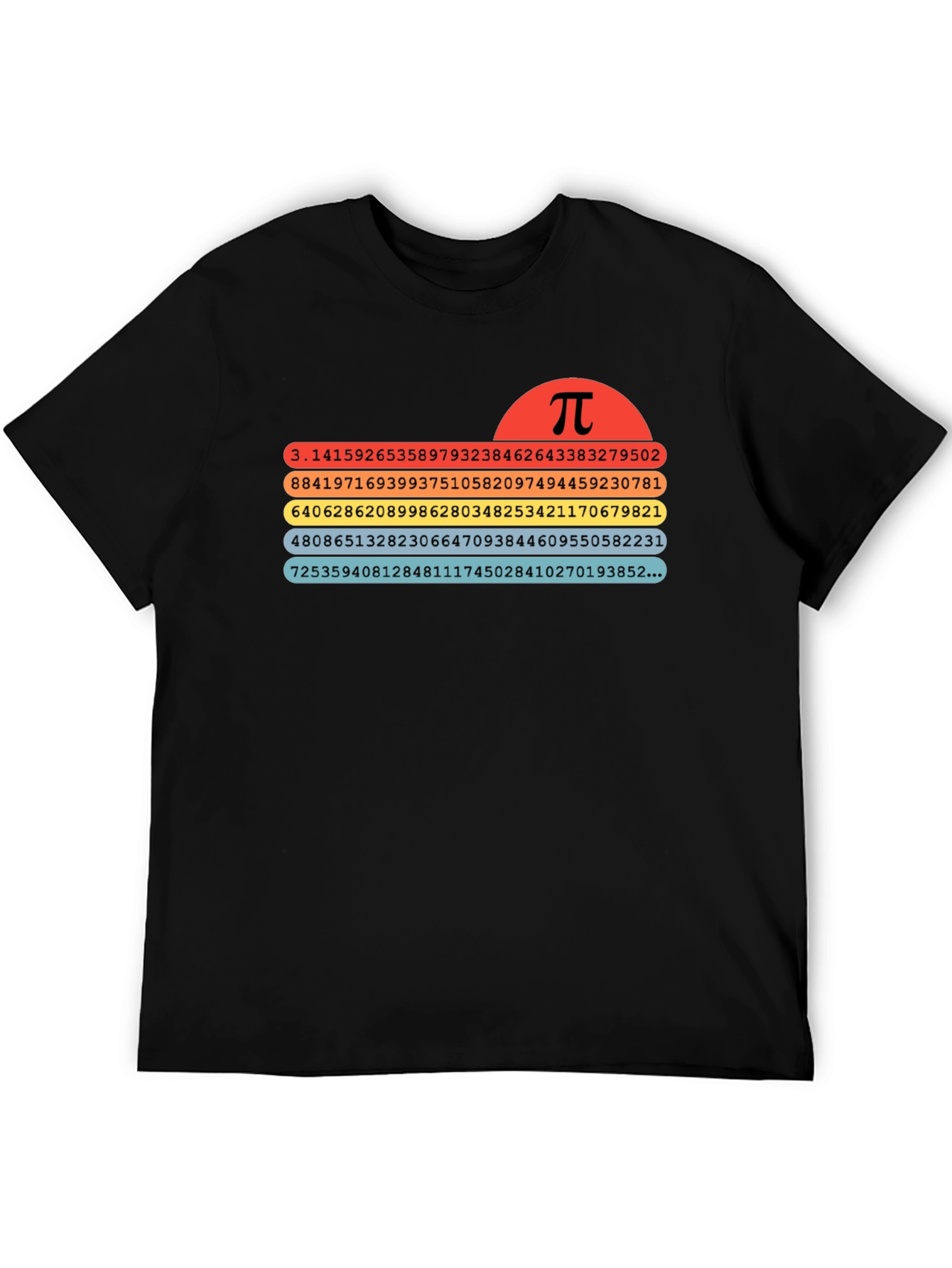 Math Pi Symbol T-Shirt - Black Unisex Tee