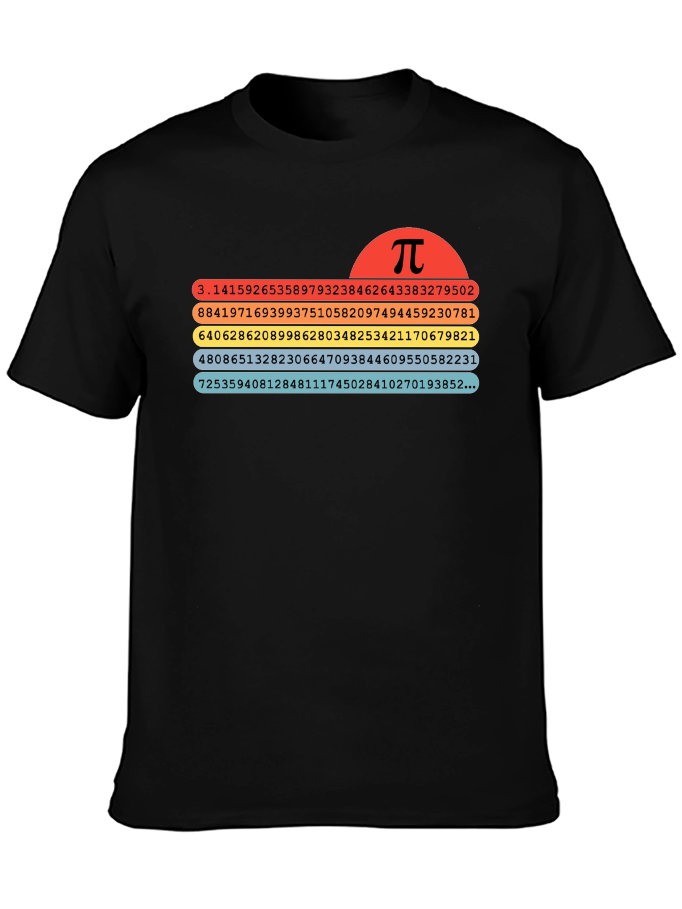 Math Pi Symbol T-Shirt - Black Unisex Tee