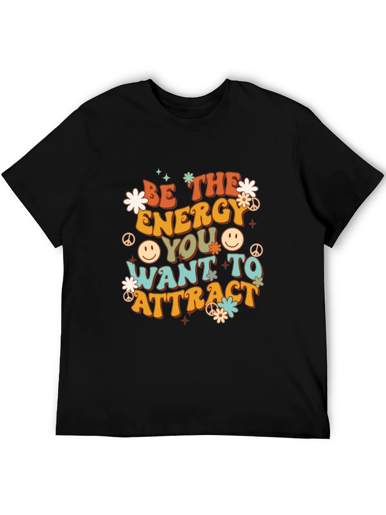 Retro Energy Graphic Tee - Positive Vibes Shirt