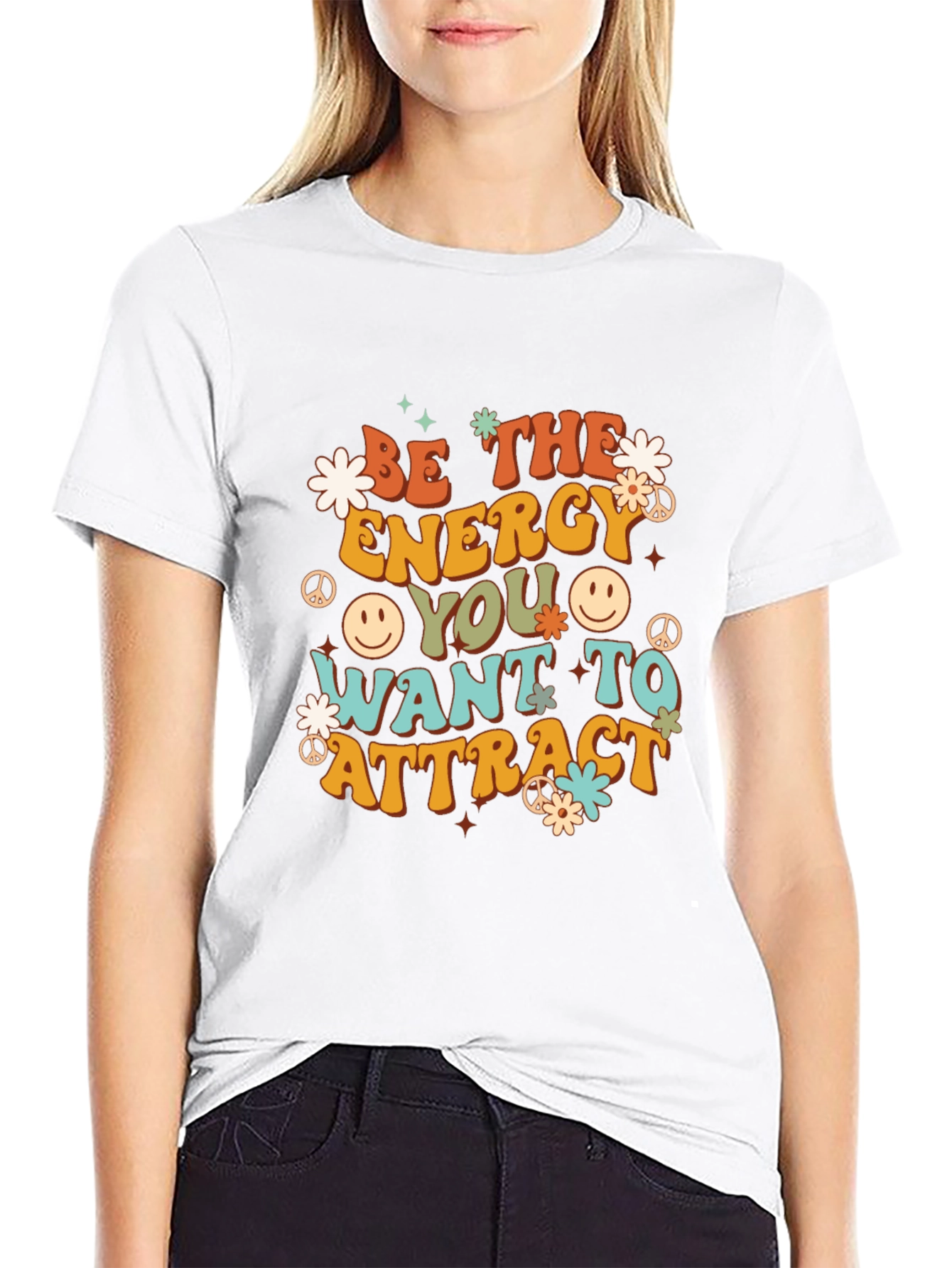 Retro Energy Graphic Tee - Positive Vibes Shirt