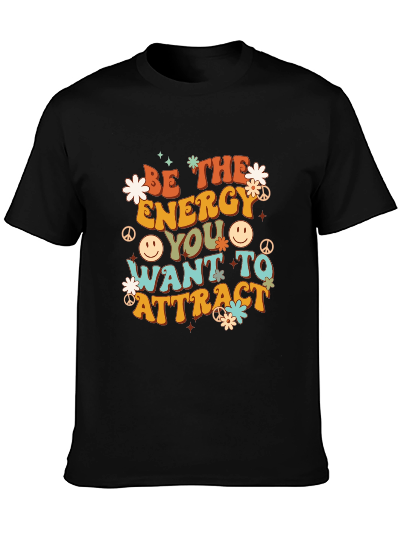 Retro Energy Graphic Tee - Positive Vibes Shirt
