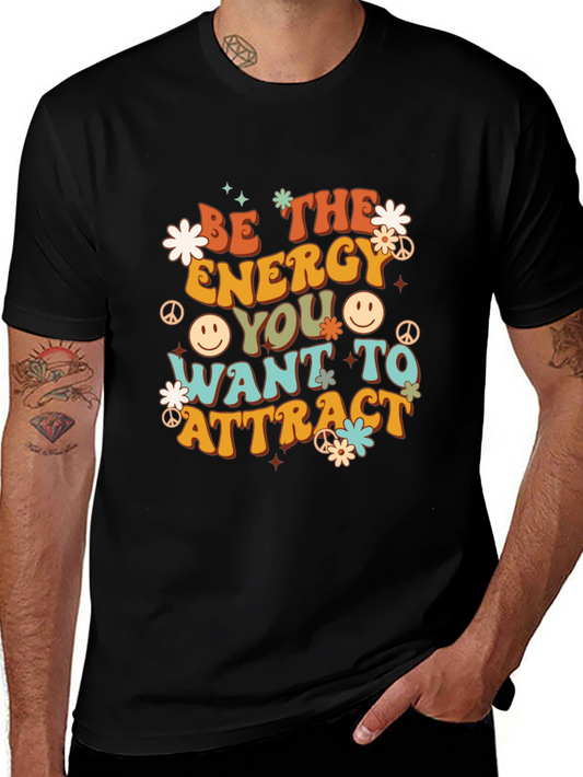 Retro Energy Graphic Tee - Positive Vibes Shirt