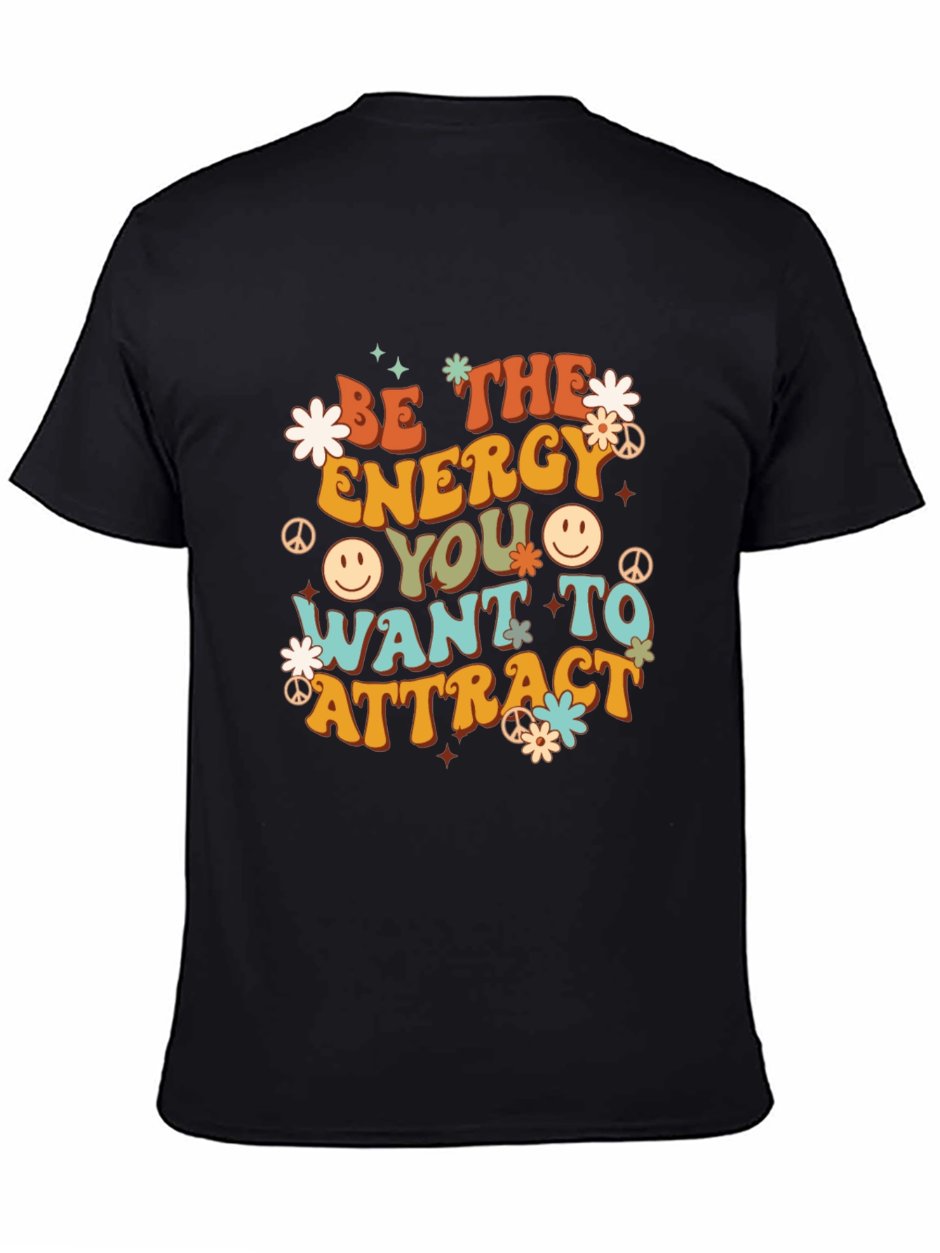 Retro Energy Graphic Tee - Positive Vibes Shirt