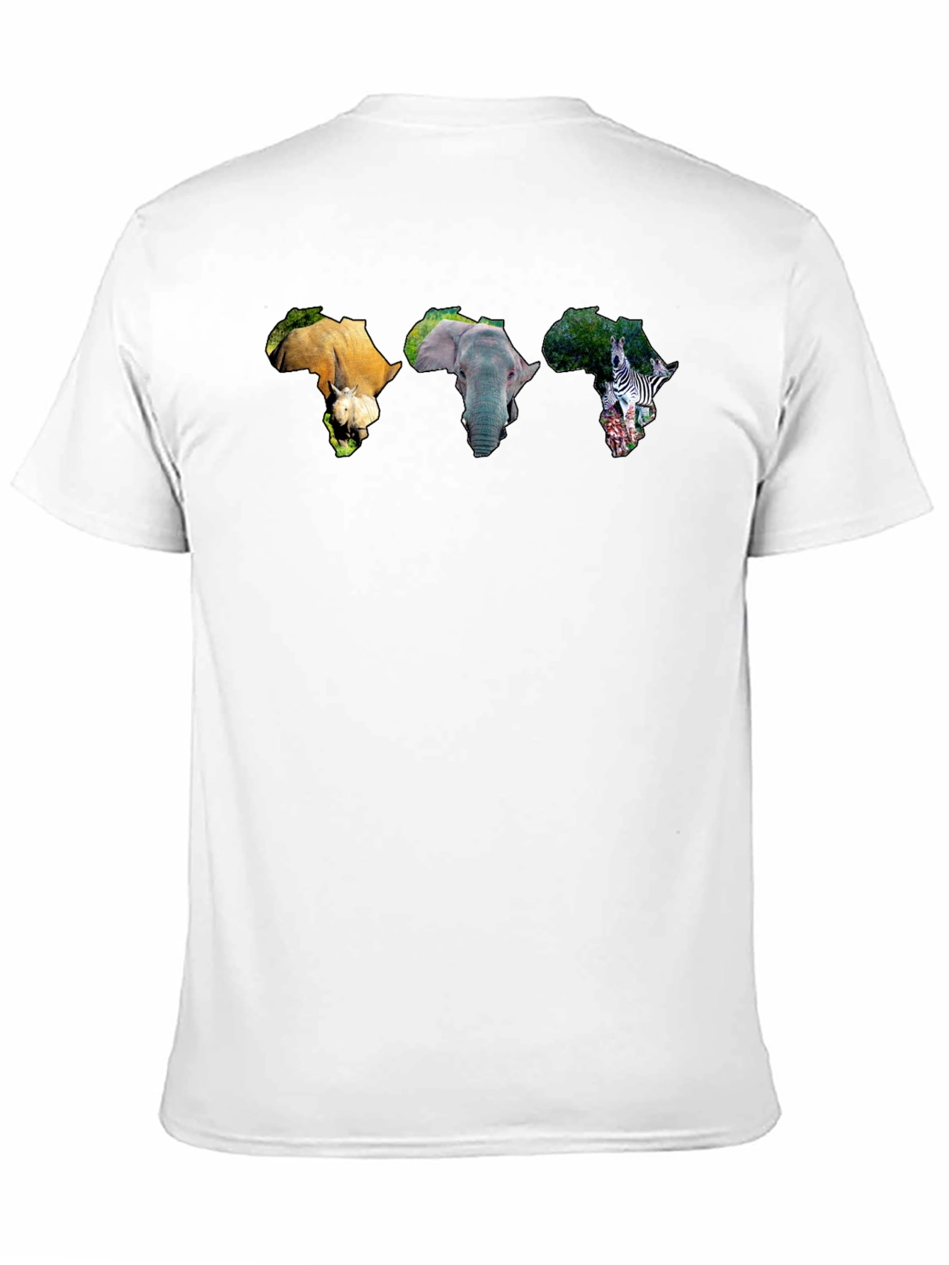 Africa Animals Graphic Print Black T-Shirt