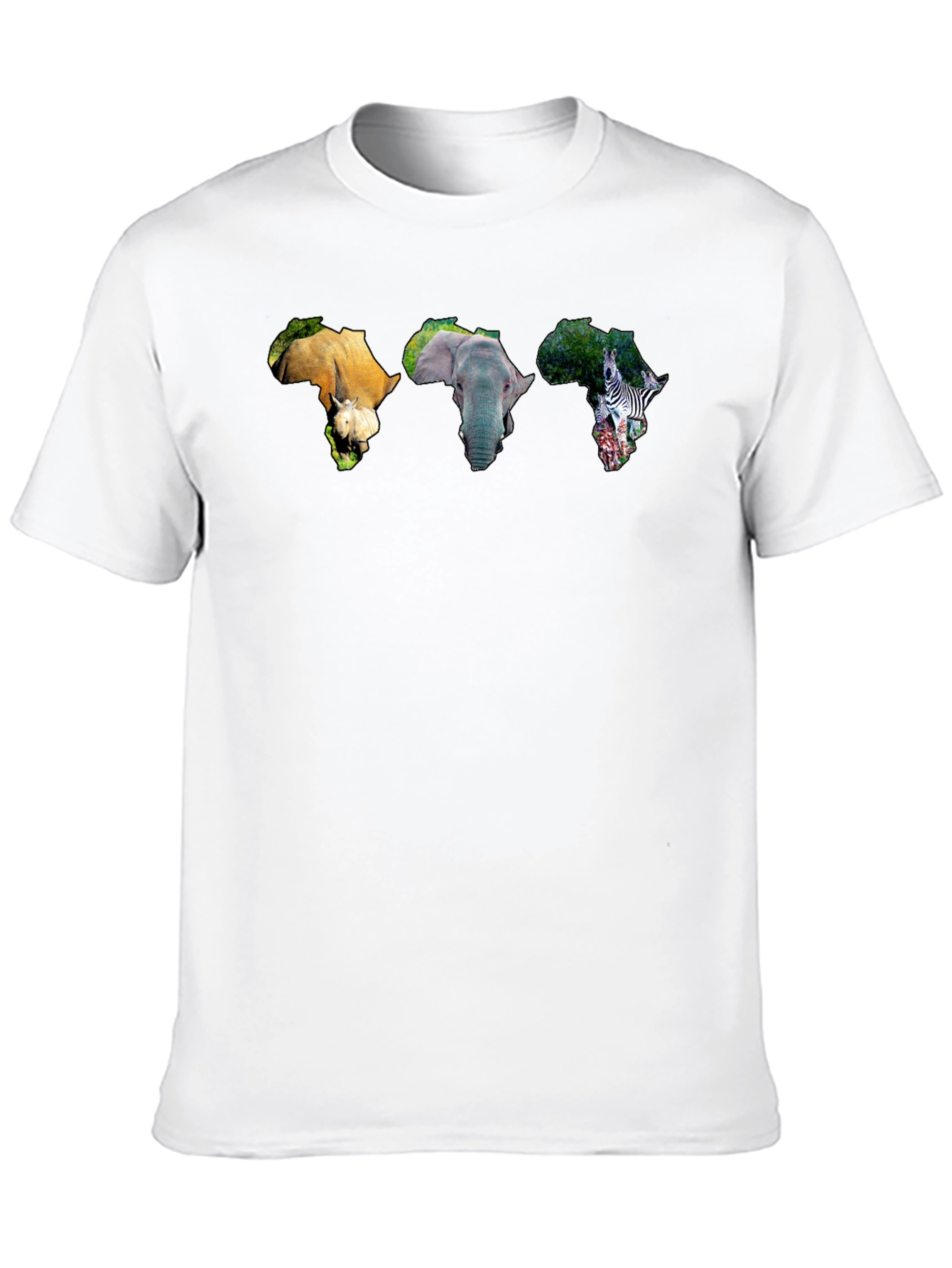 Africa Animals Graphic Print Black T-Shirt