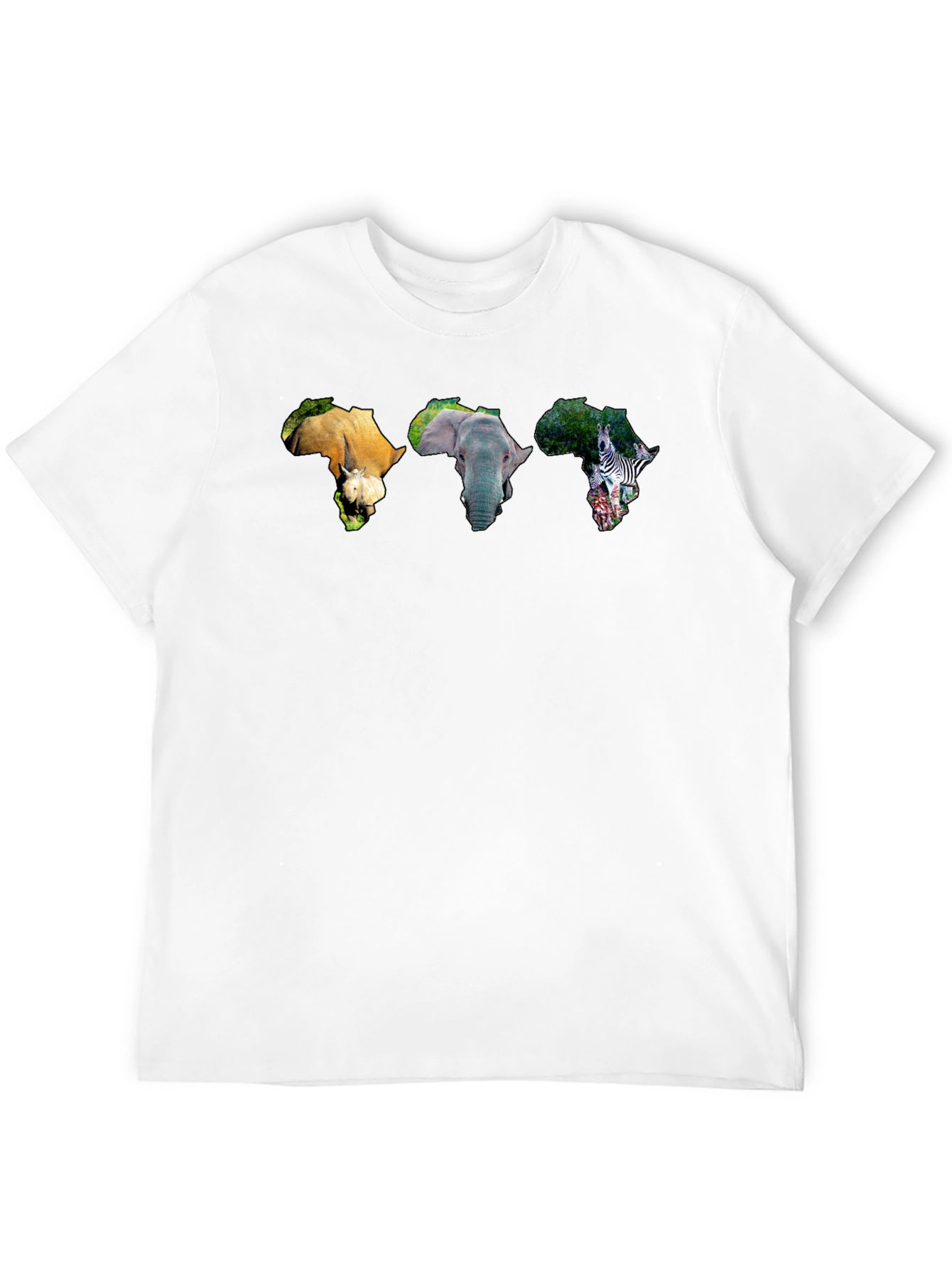 Africa Animals Graphic Print Black T-Shirt