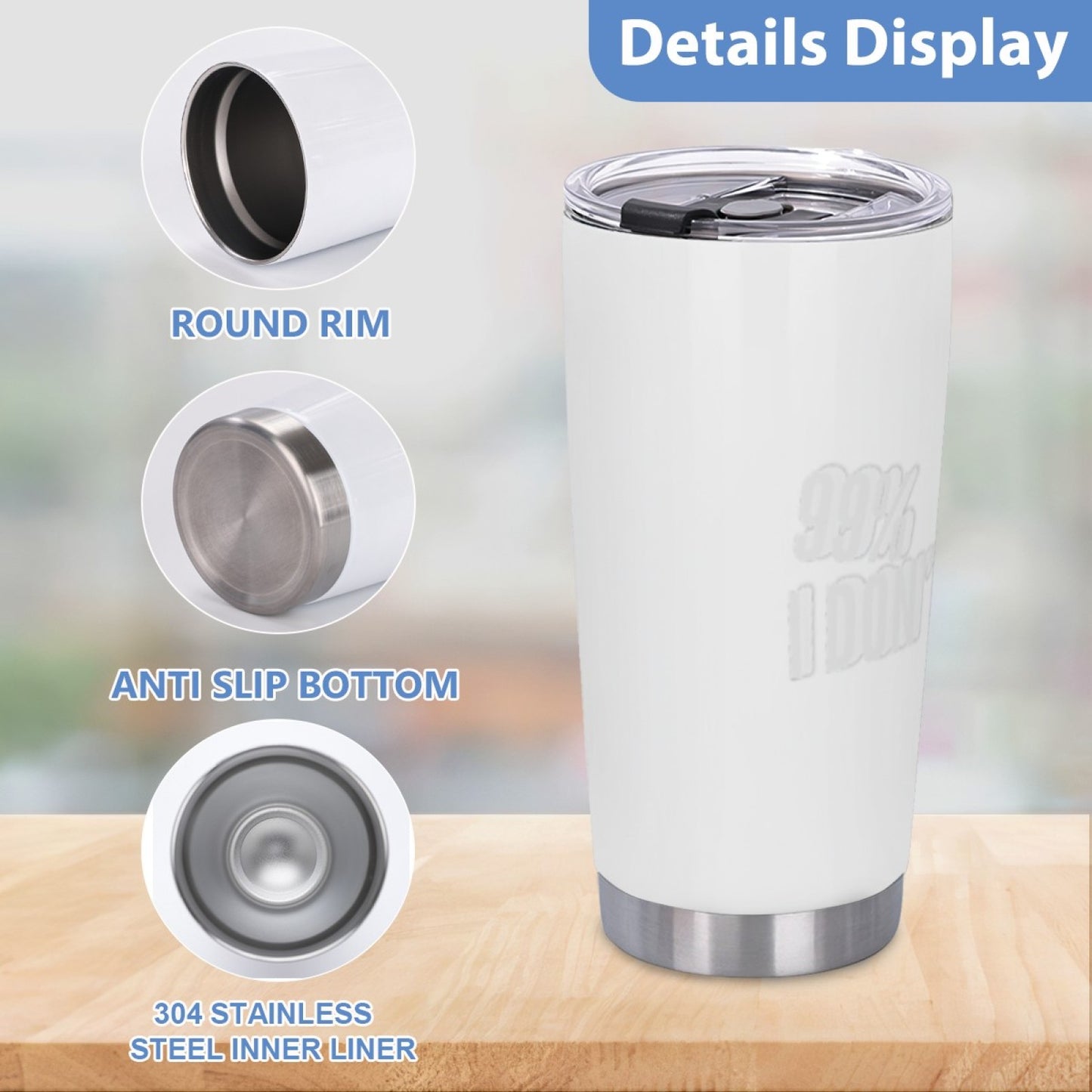 Travel-Friendly Insulated Tumbler - Stainless Steel Graphic Design Cup