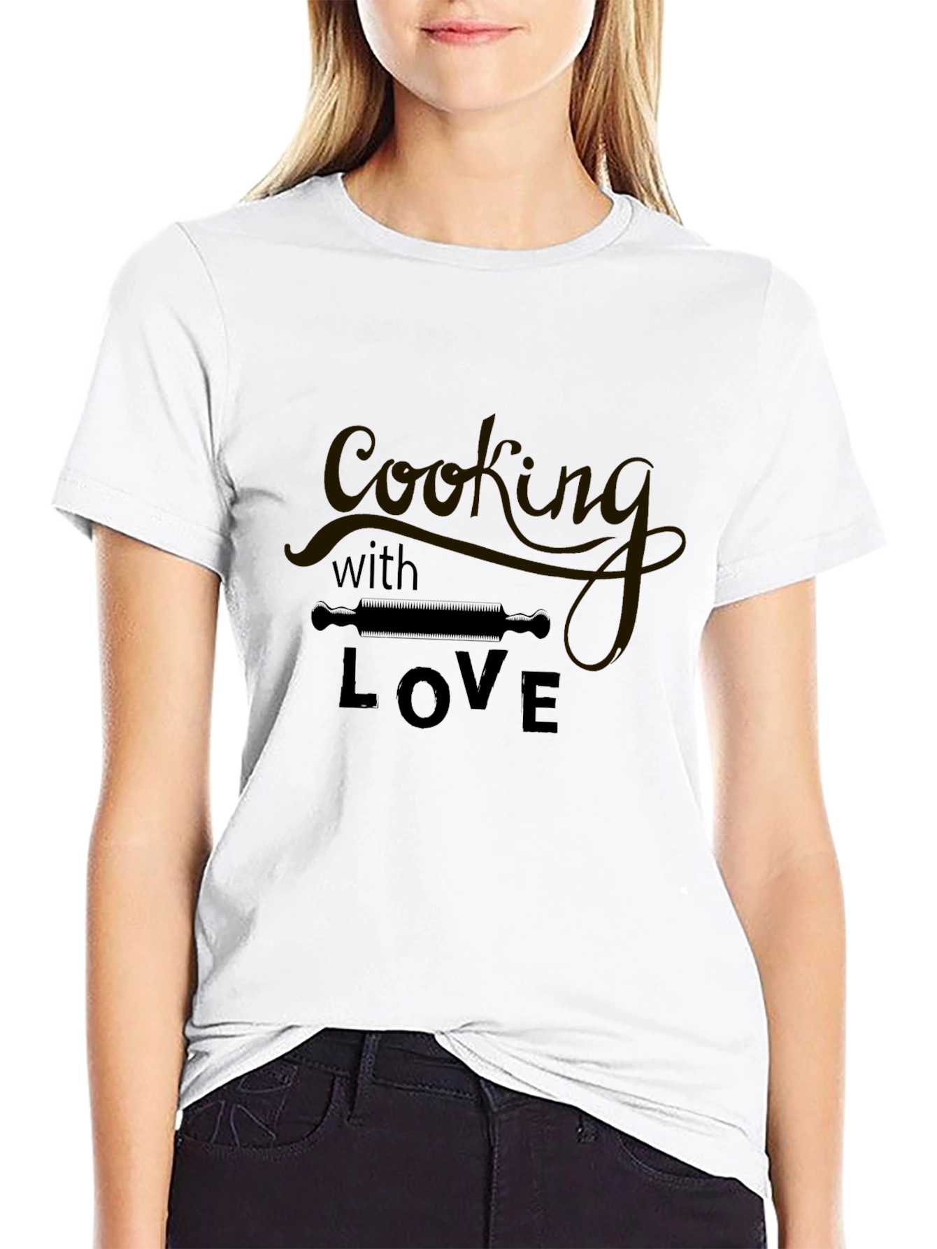 Cooking with Love Black Graphic Tee