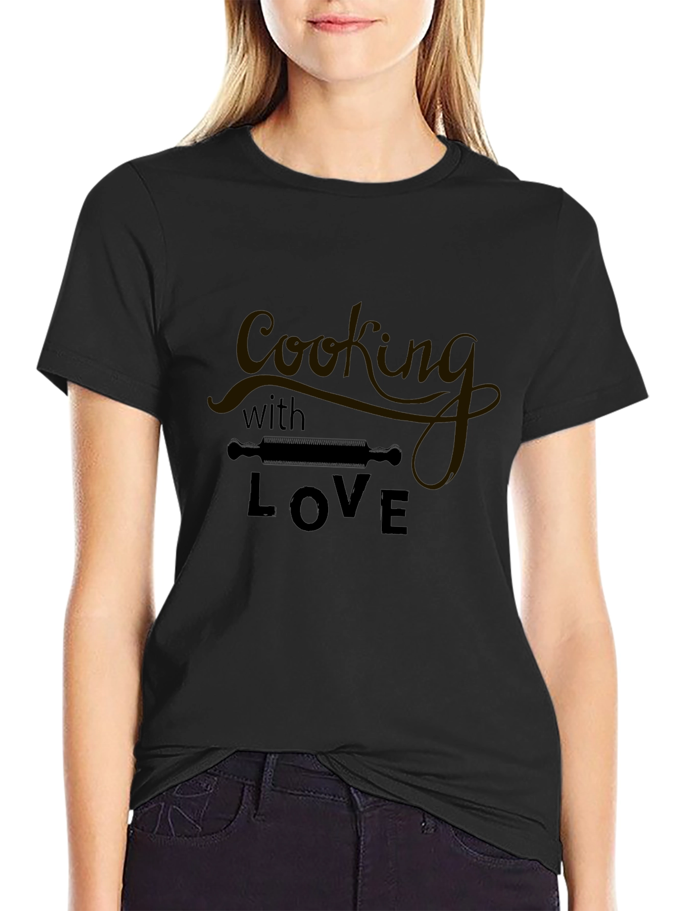 Cooking with Love Black Graphic Tee