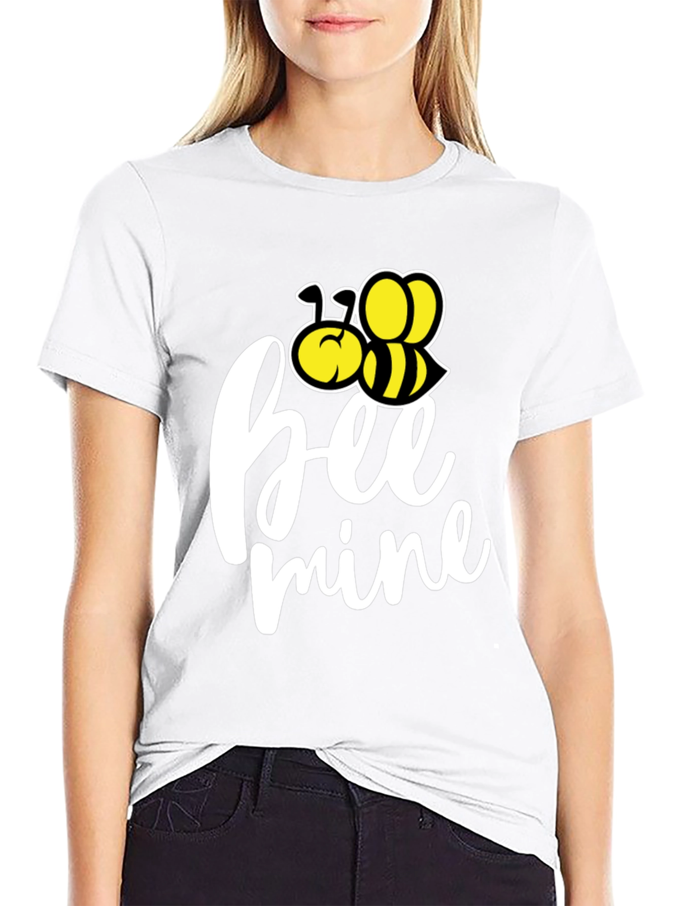 Bee Mine Graphic Tee - Black Cotton T-Shirt