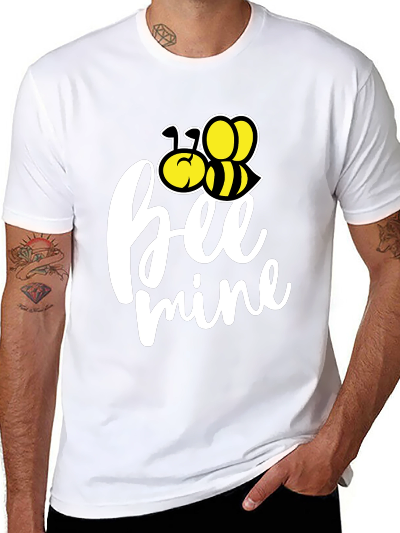 Bee Mine Graphic Tee - Black Cotton T-Shirt