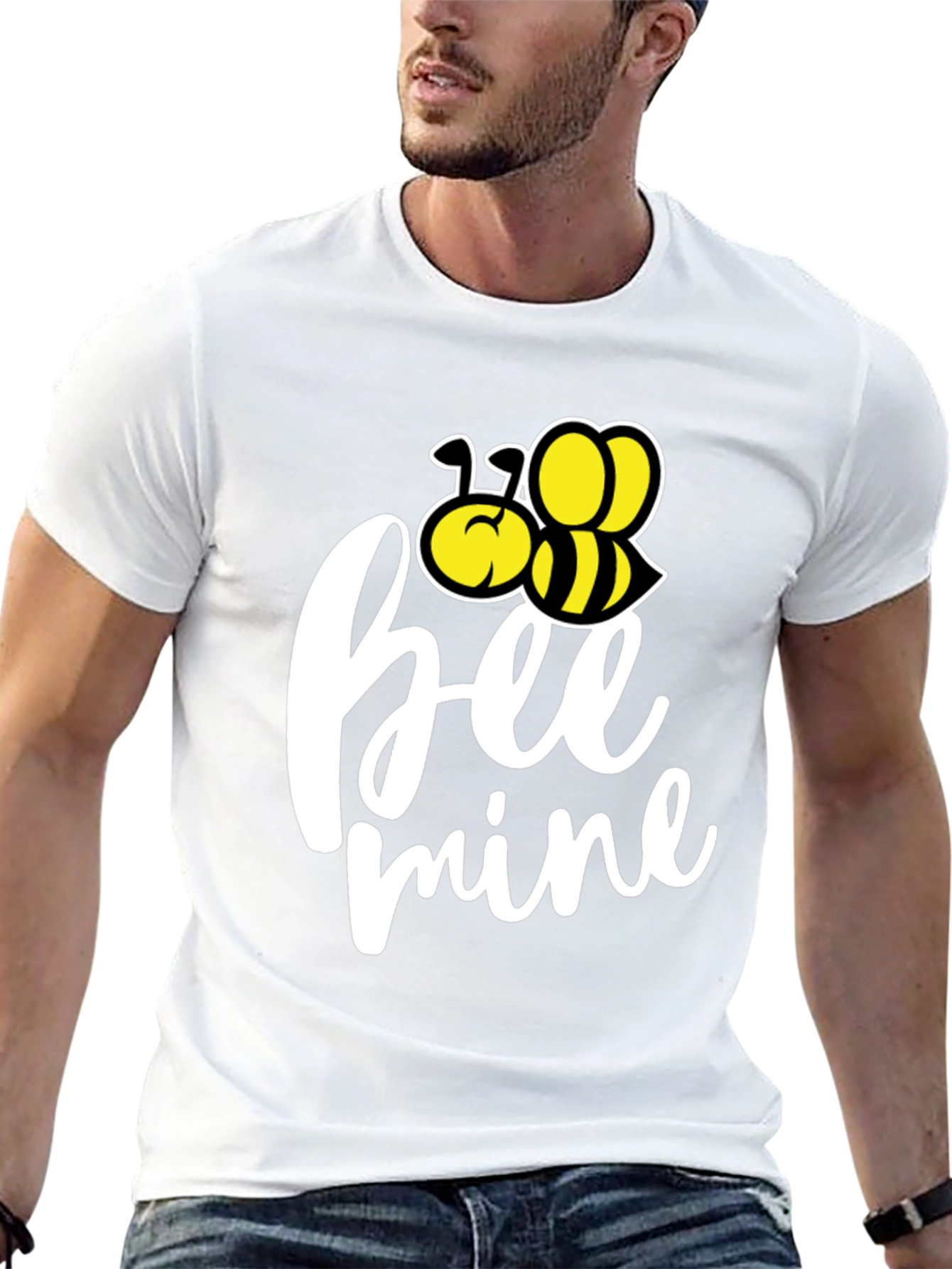 Bee Mine Graphic Tee - Black Cotton T-Shirt