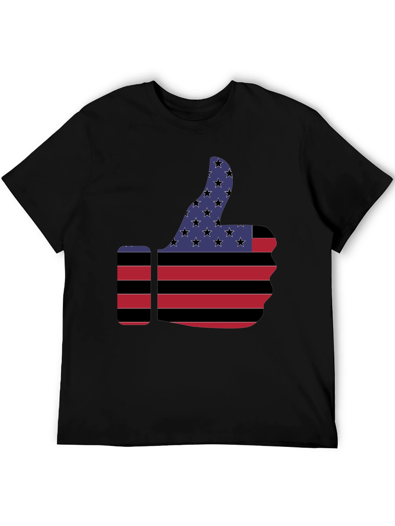 American Flag Thumbs Up Graphic T-Shirt - Trendy Patriotic Casual Tee