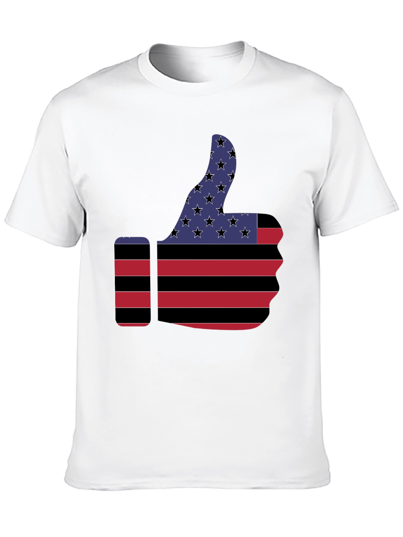 American Flag Thumbs Up Graphic T-Shirt - Trendy Patriotic Casual Tee