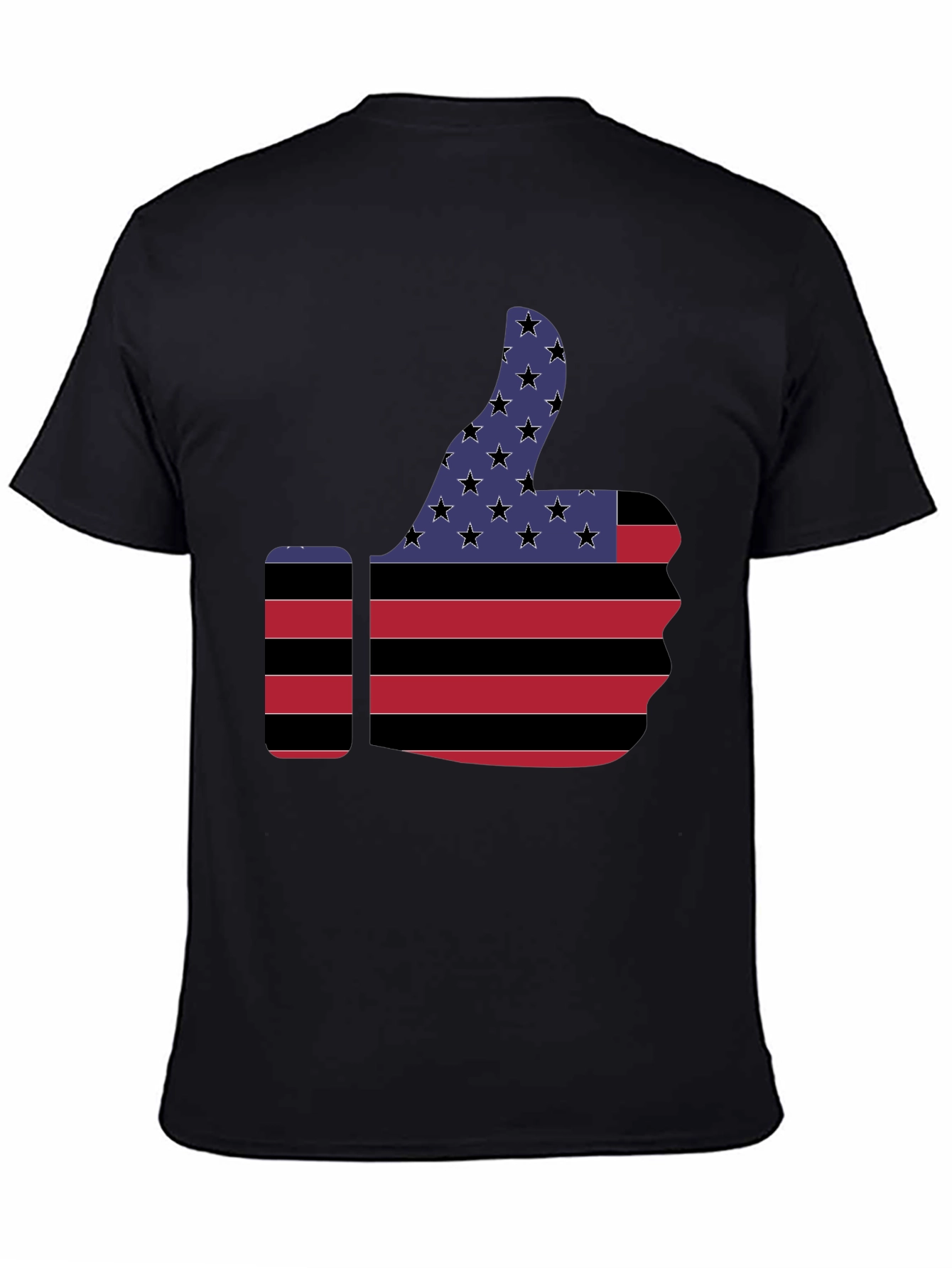 American Flag Thumbs Up Graphic T-Shirt - Trendy Patriotic Casual Tee