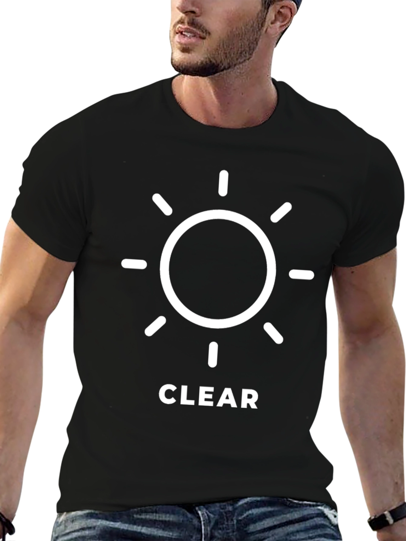 Clear Weather T-Shirt - Sun Graphic Black Tee