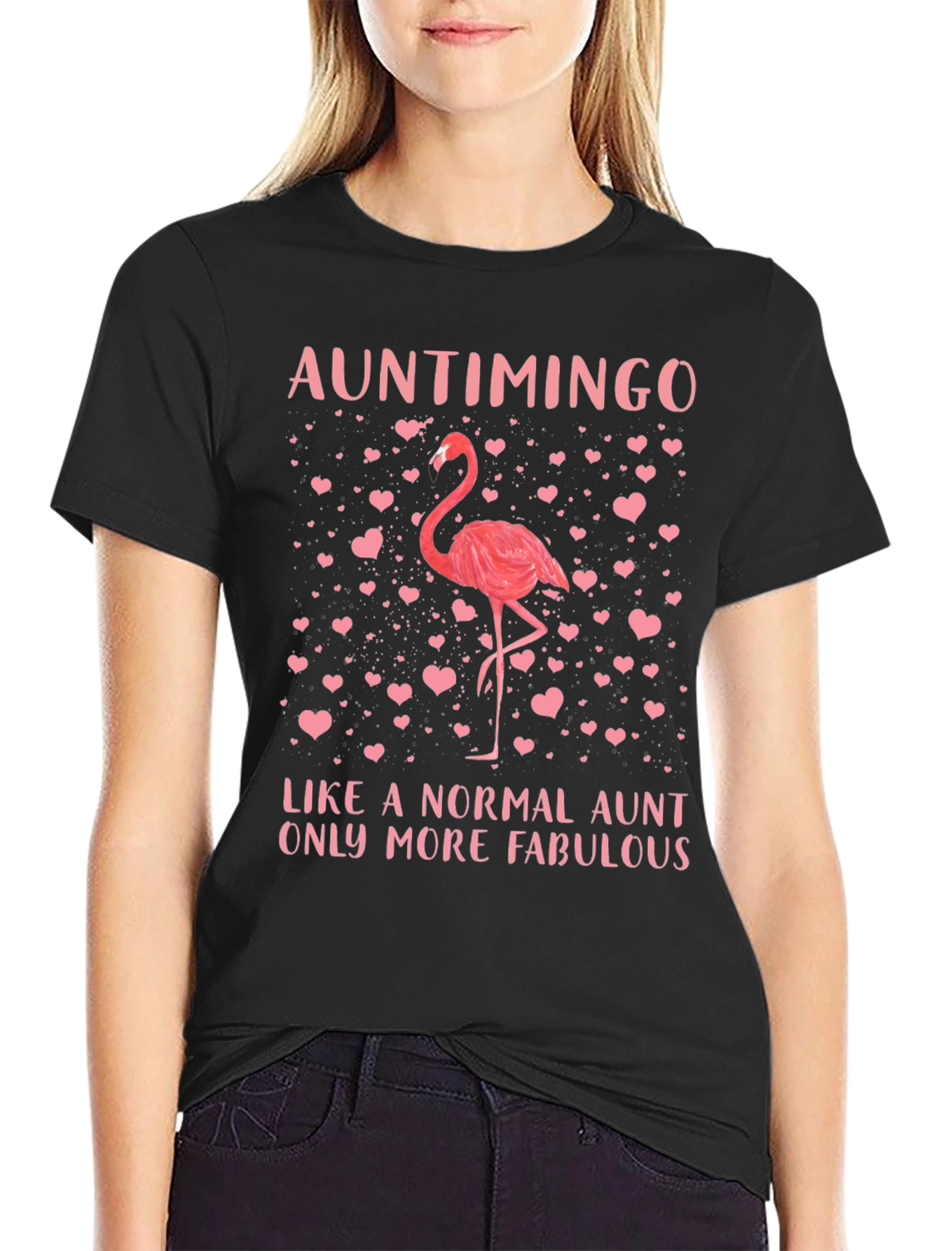 Auntimingo Graphic Tee: Fabulous Aunt Flamingo T-Shirt