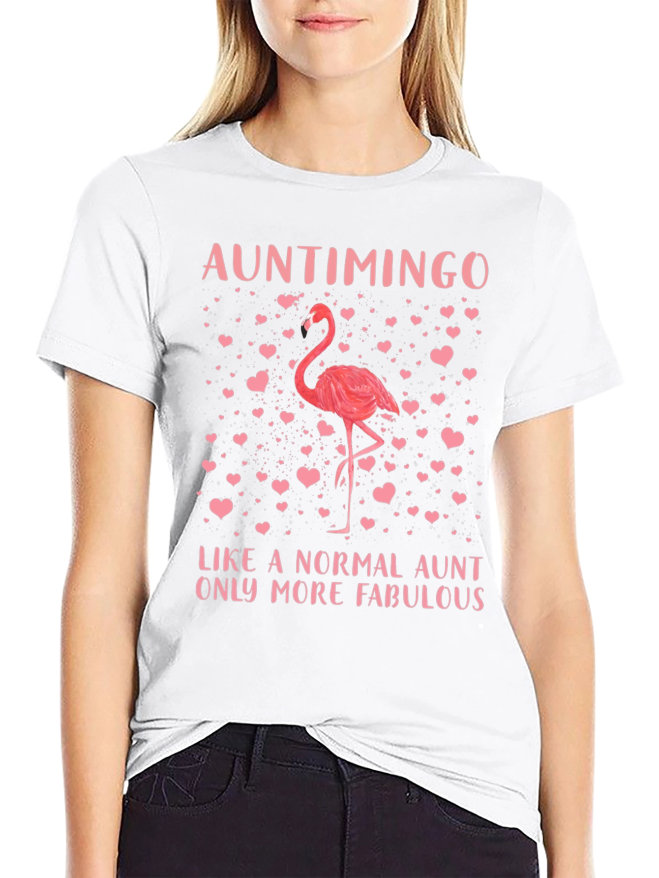 Auntimingo Graphic Tee: Fabulous Aunt Flamingo T-Shirt
