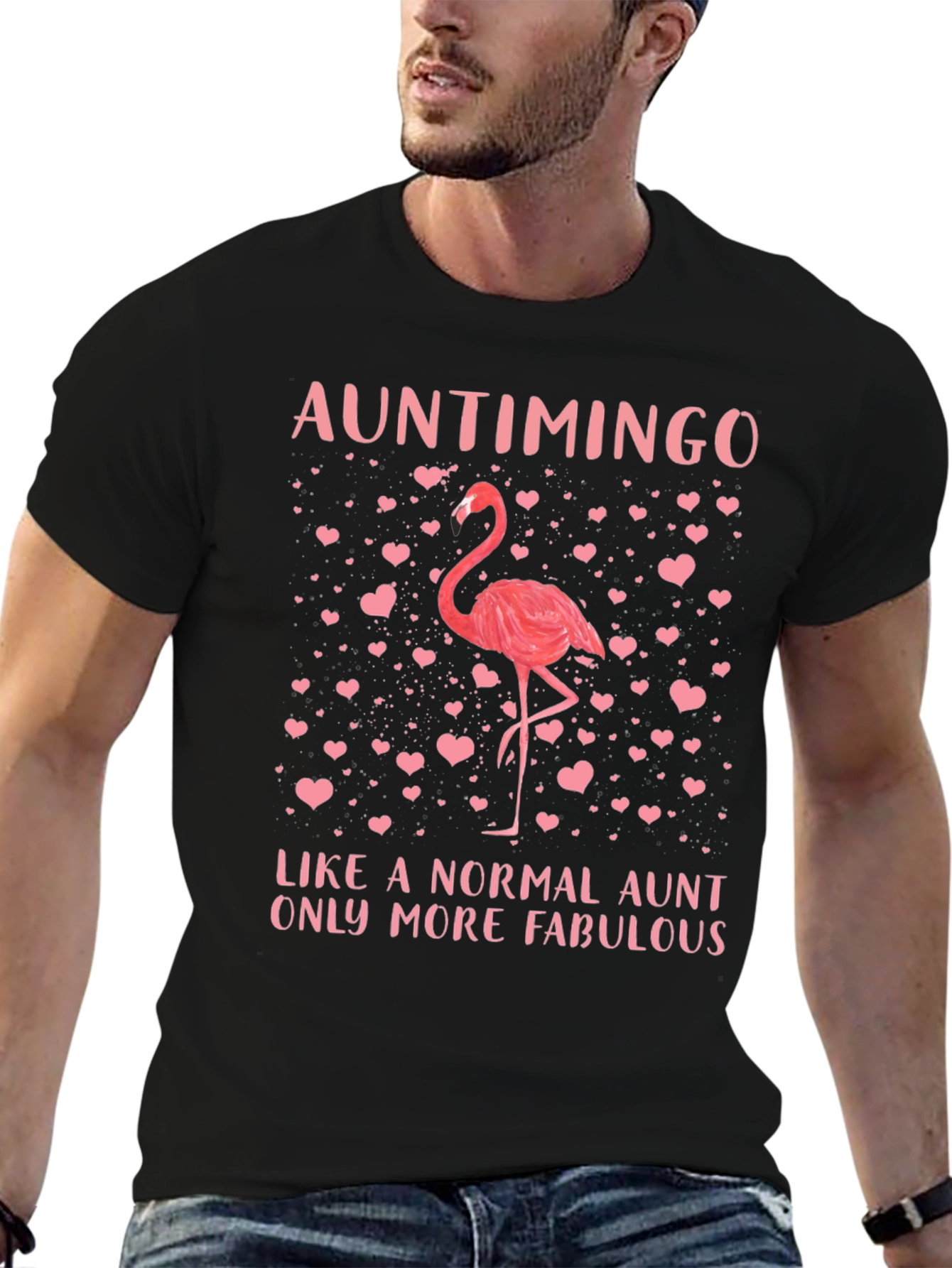 Auntimingo Graphic Tee: Fabulous Aunt Flamingo T-Shirt