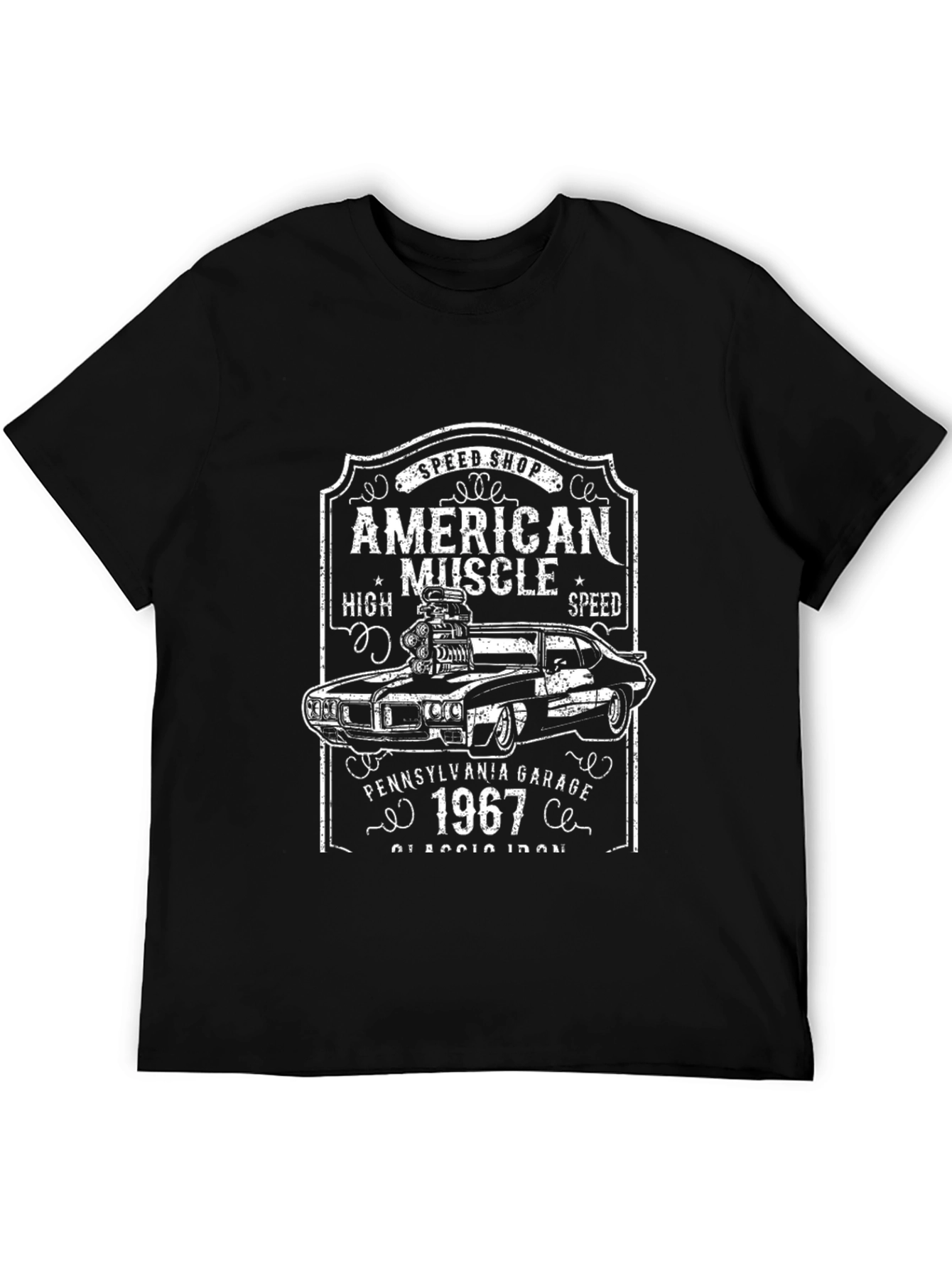 American Muscle Car 1967 Black T-Shirt