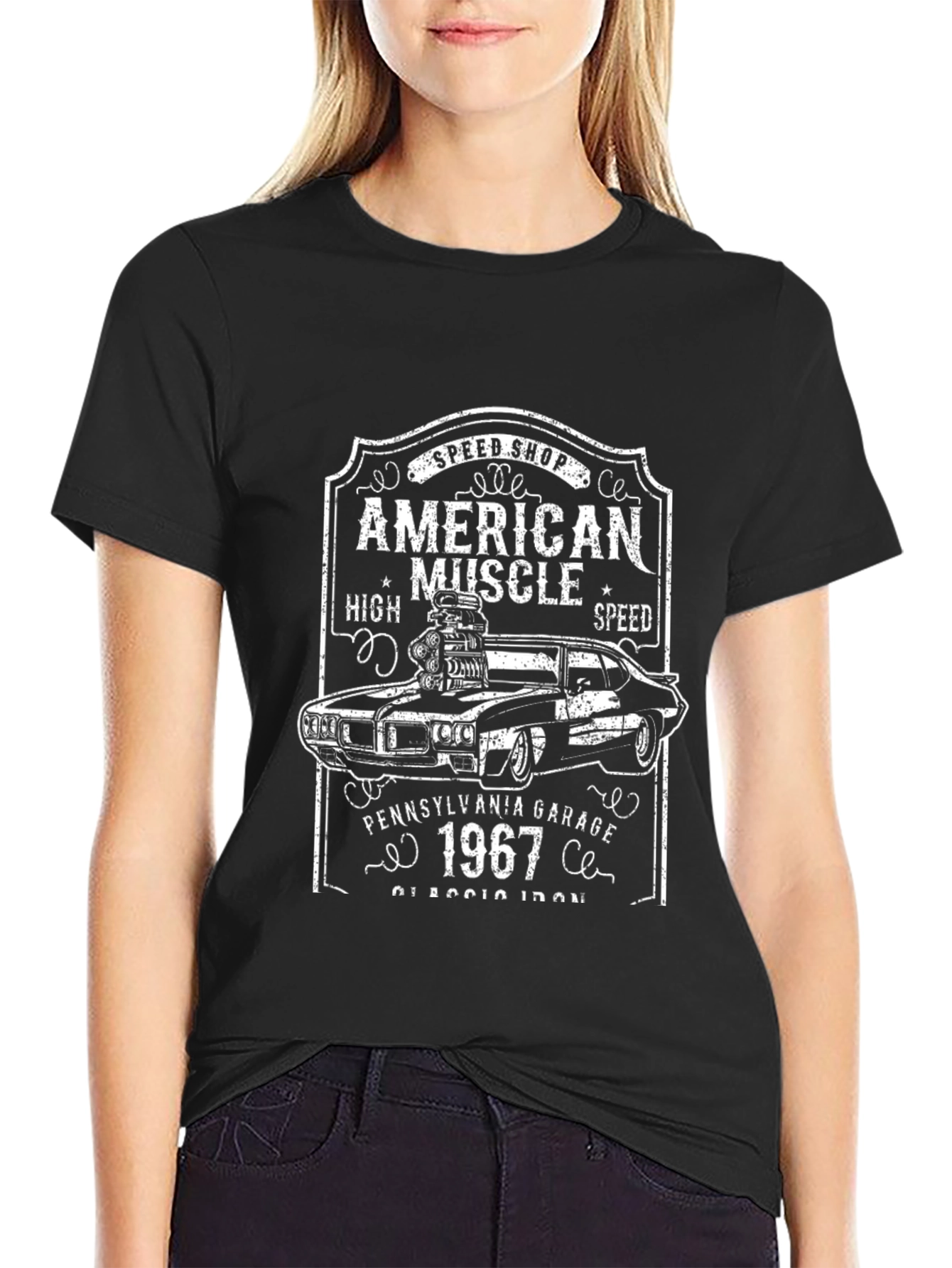 American Muscle Car 1967 Black T-Shirt