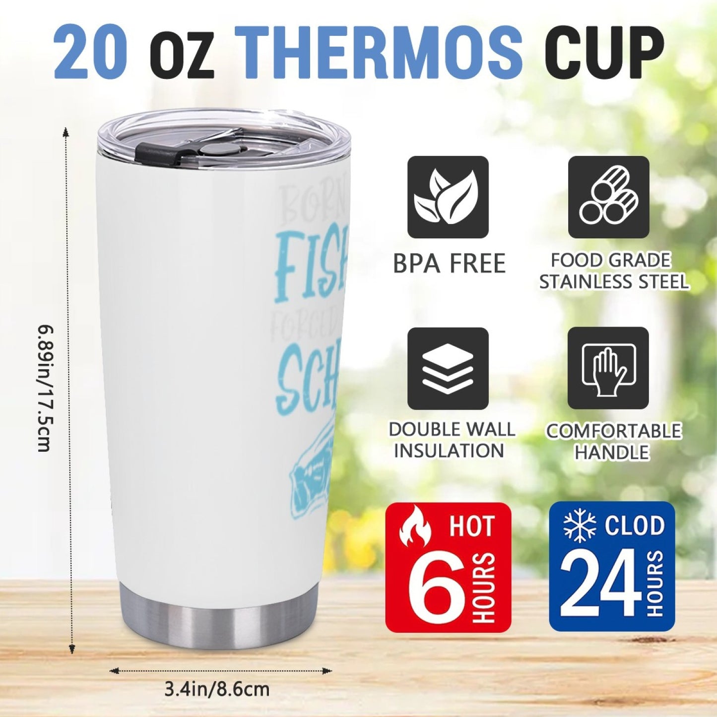 On-The-Go Insulated Graphic Tumbler - Stainless Steel Leak-Proof Drinkware