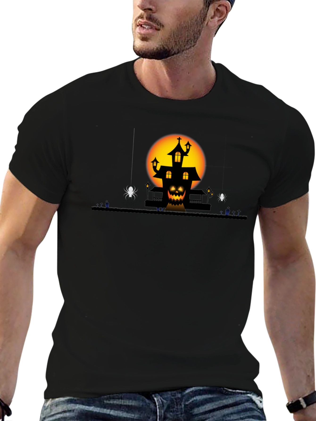 Halloween Haunted House Graphic Tee