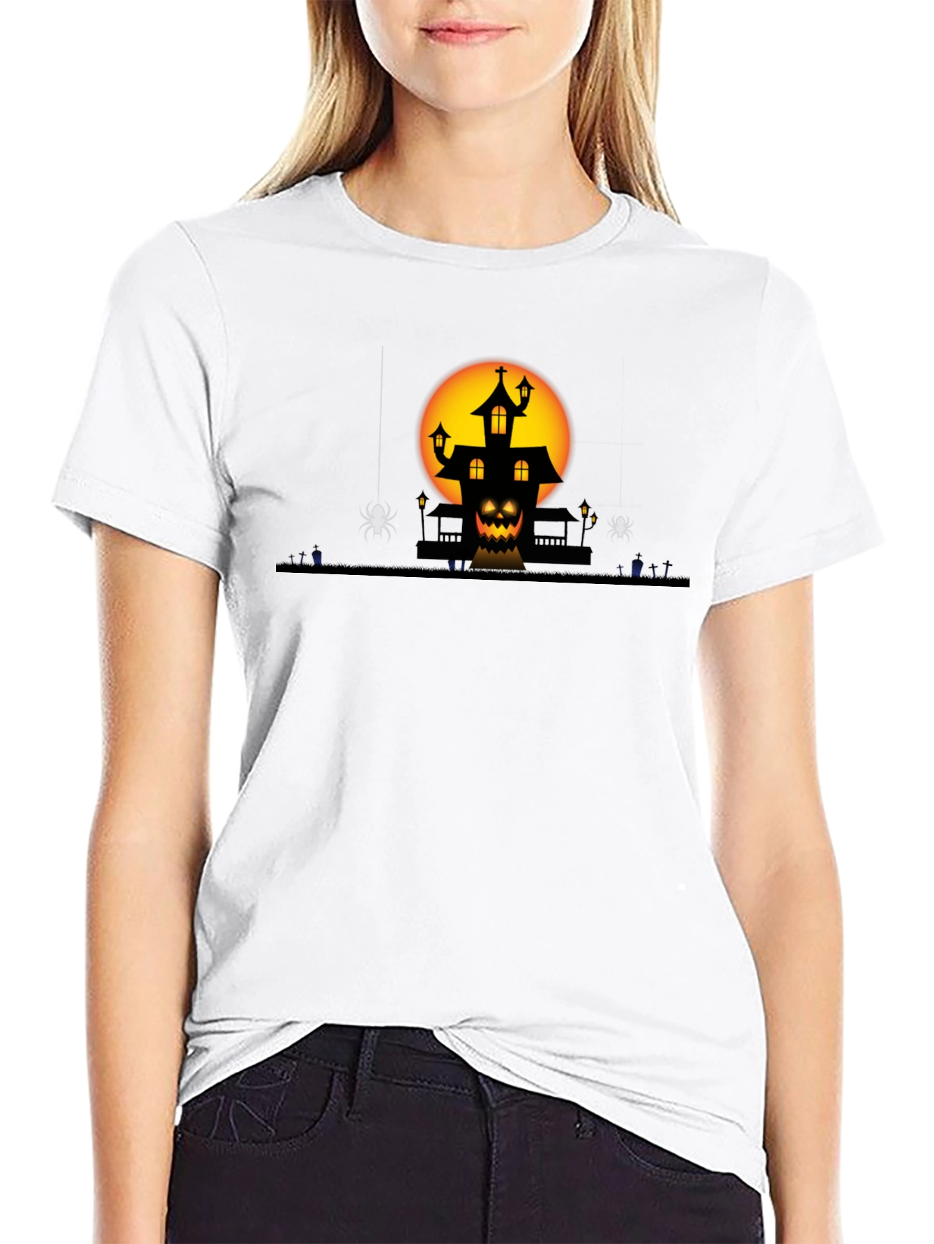 Halloween Haunted House Graphic Tee