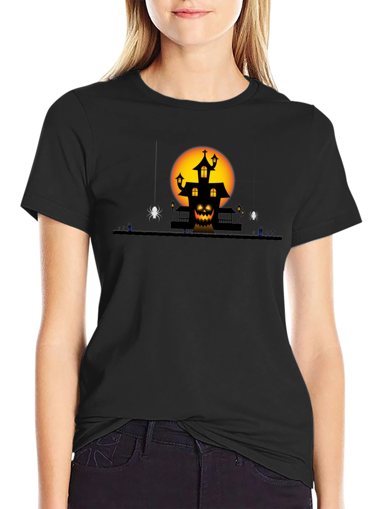 Halloween Haunted House Graphic Tee