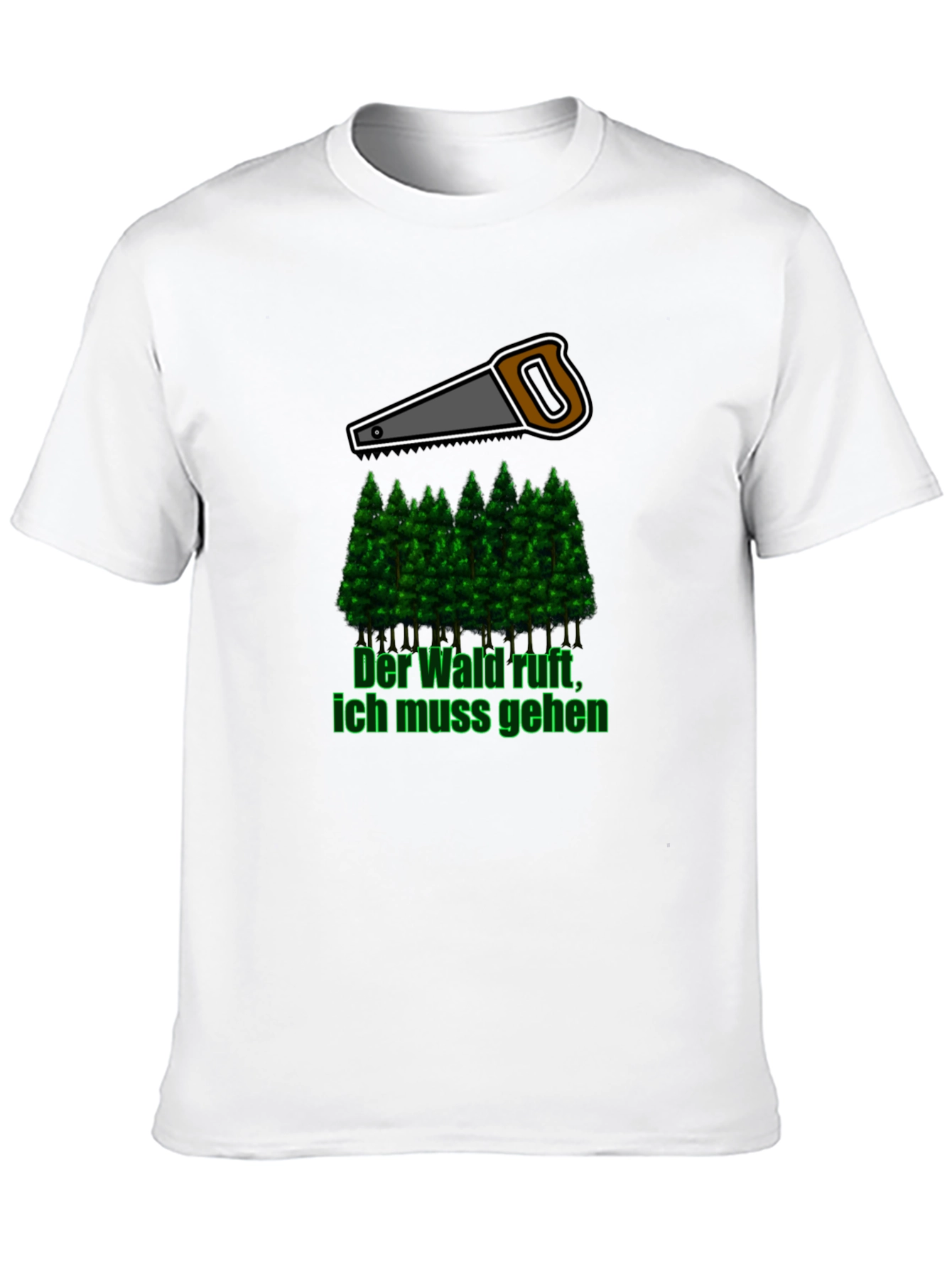 Lumberjack Saw & Forest Graphic Tee - Black