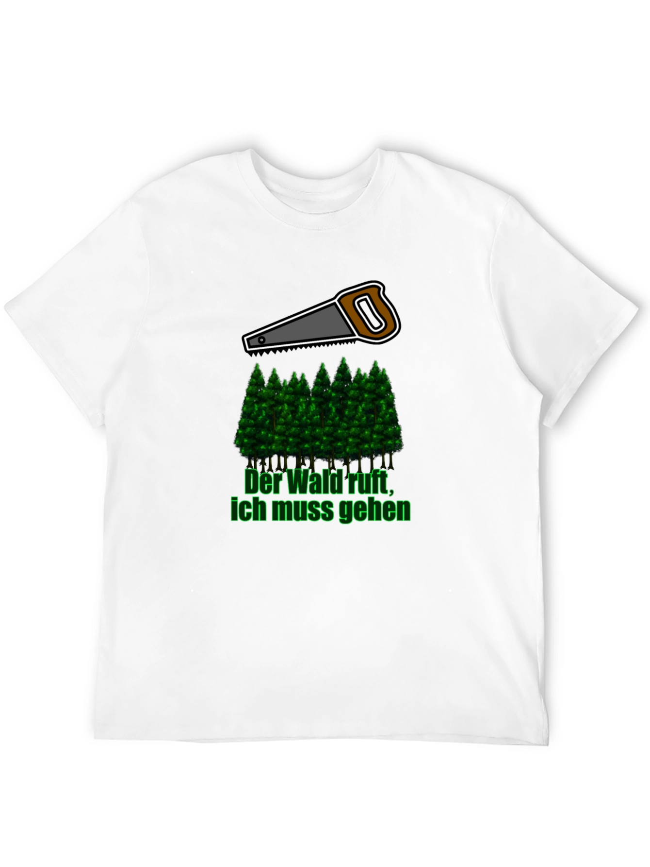 Lumberjack Saw & Forest Graphic Tee - Black