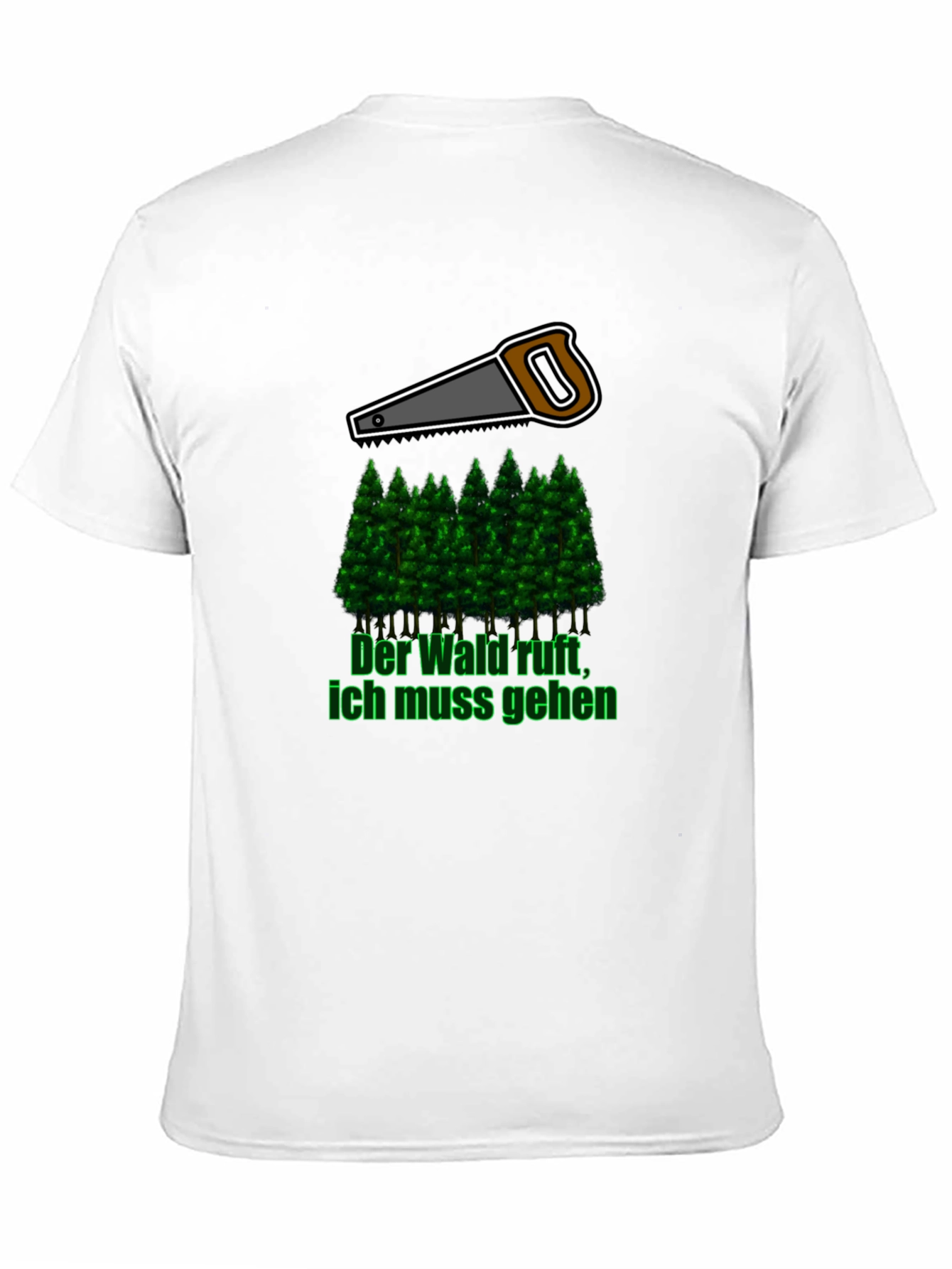 Lumberjack Saw & Forest Graphic Tee - Black