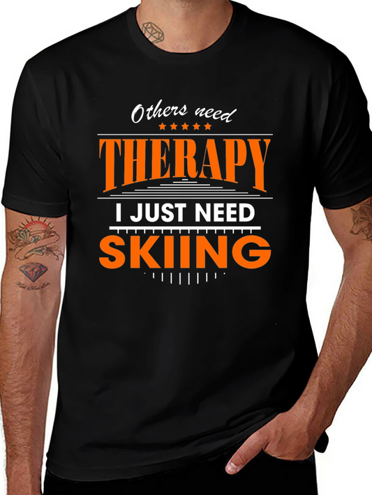 Skiing Therapy T-Shirt - Fun Gift for Ski Lovers
