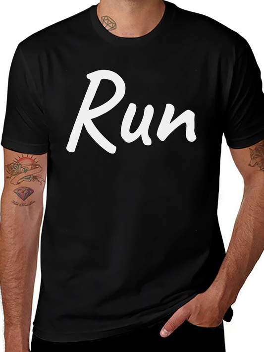Run Graphic Tee - Mens Black Running Shirt