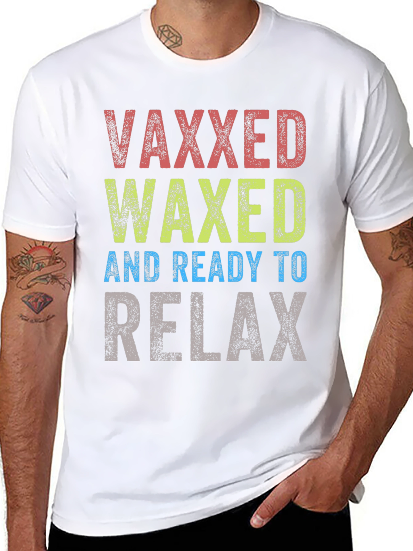 Vaxxed Waxed Ready to Relax Graphic Tee