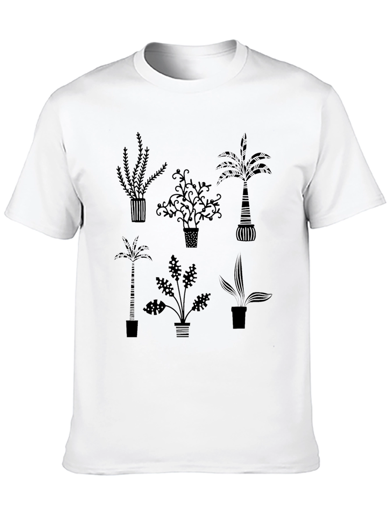 Botanical Print Tee - Modern Potted Plant Graphic T-Shirt